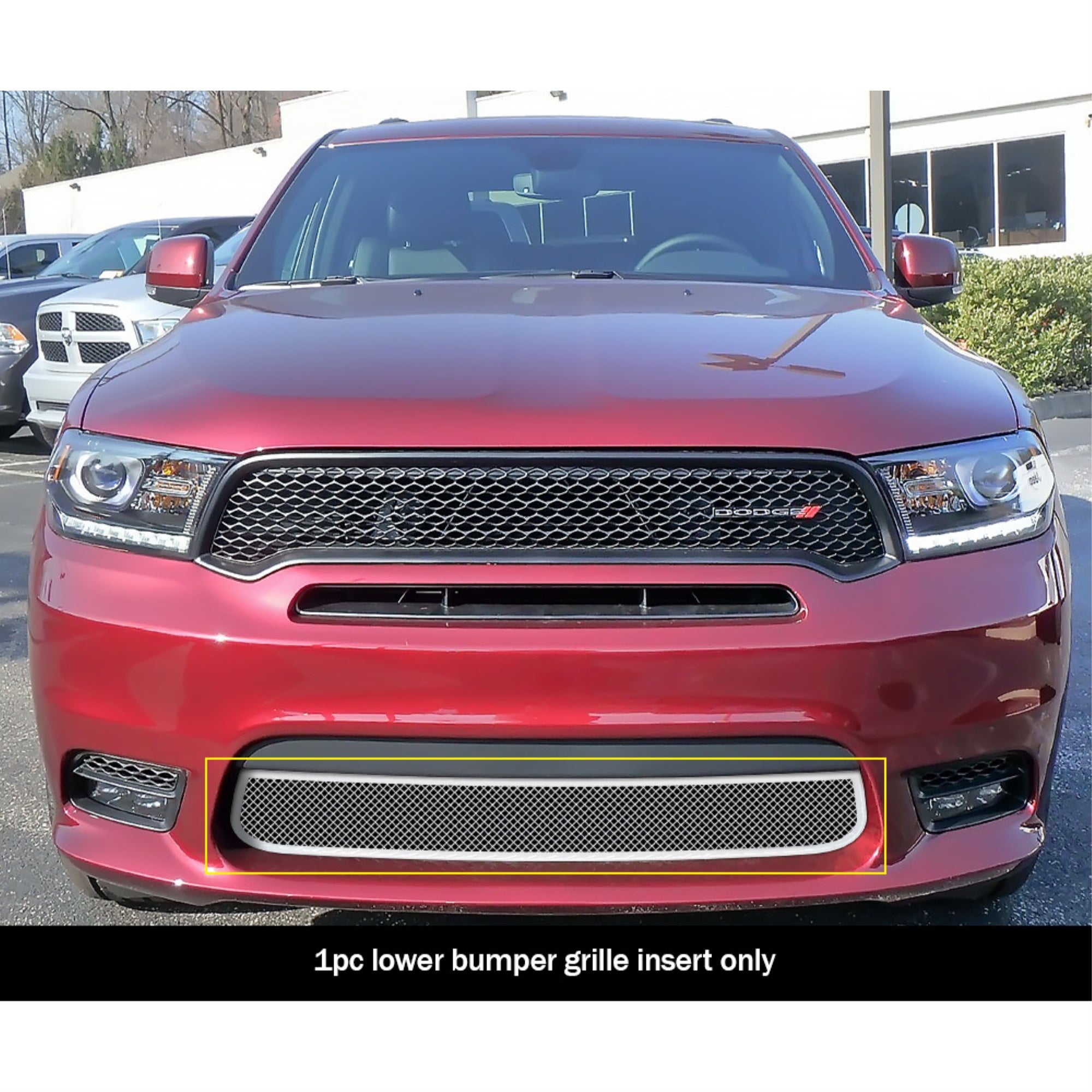 Stainless Steel Lower Bumper Mesh Grille 2018 Dodge Durango Only for RT and SRT Without Adaptive Cruise Control/2019-2020 Dodge Durango Only for GT and RT and SRT Without Adaptive Cruise Control