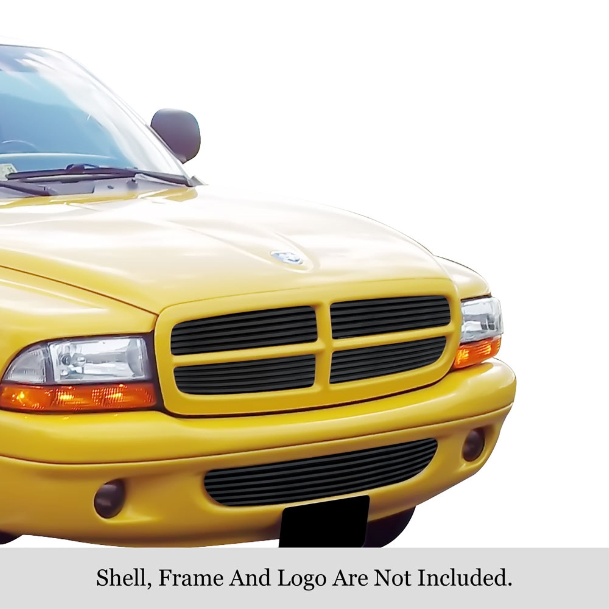 1997-2004 Dodge Dakota /1997-2003 Dodge Durango Stainless Steel Black Powder Coated Finish 8X6 Horizontal Billet Black Stainless Steel Billet Grille