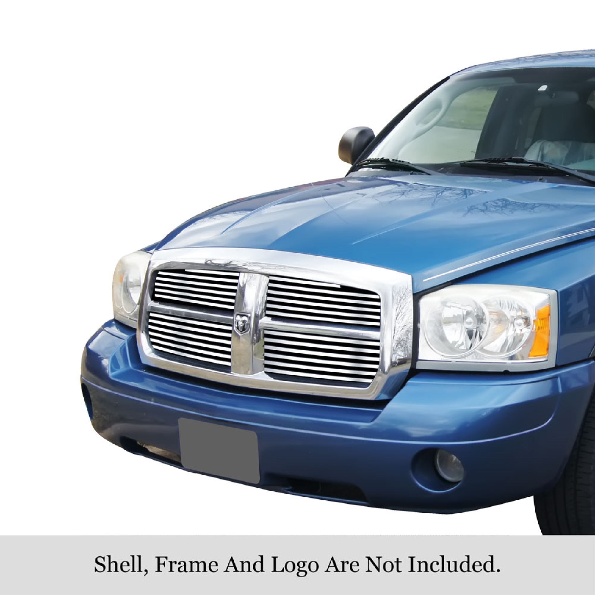 2005-2007 Dodge Dakota 304 Stainless Steel Polished Finish 8X6 Horizontal Billet Stainless Steel Billet Grille