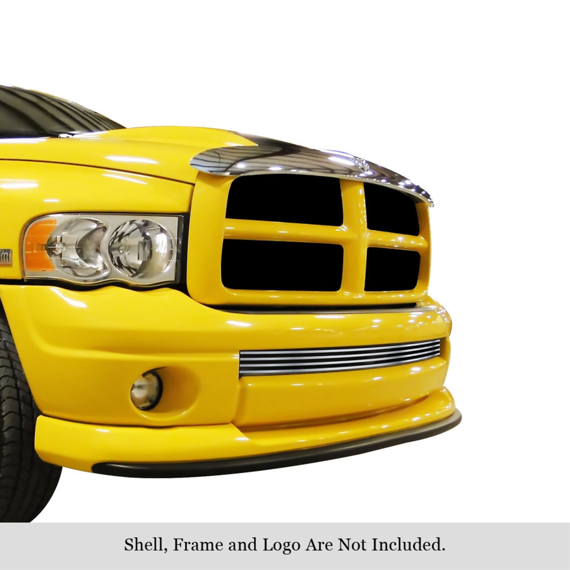2002-2005 Dodge Ram Sport 304 Stainless Steel Polished Finish 8X6 Horizontal Billet Stainless Steel Billet Grille