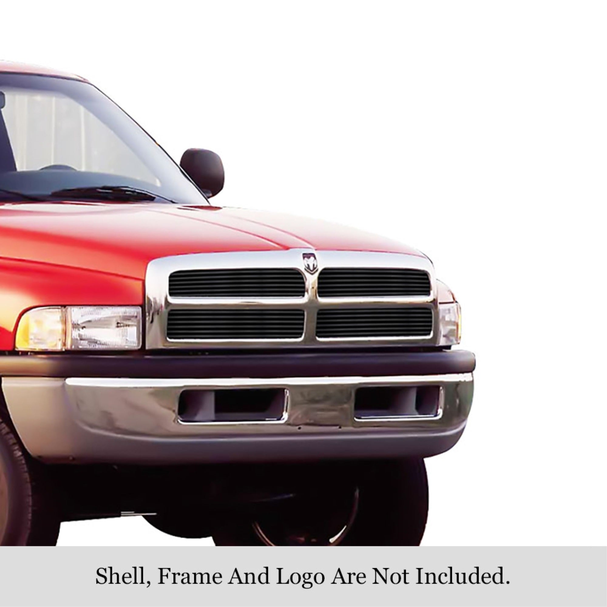 1994-2001 Dodge Ram Not For Sport Stainless Steel Black Powder Coated Finish 8X6 Horizontal Billet Black Stainless Steel Billet Grille