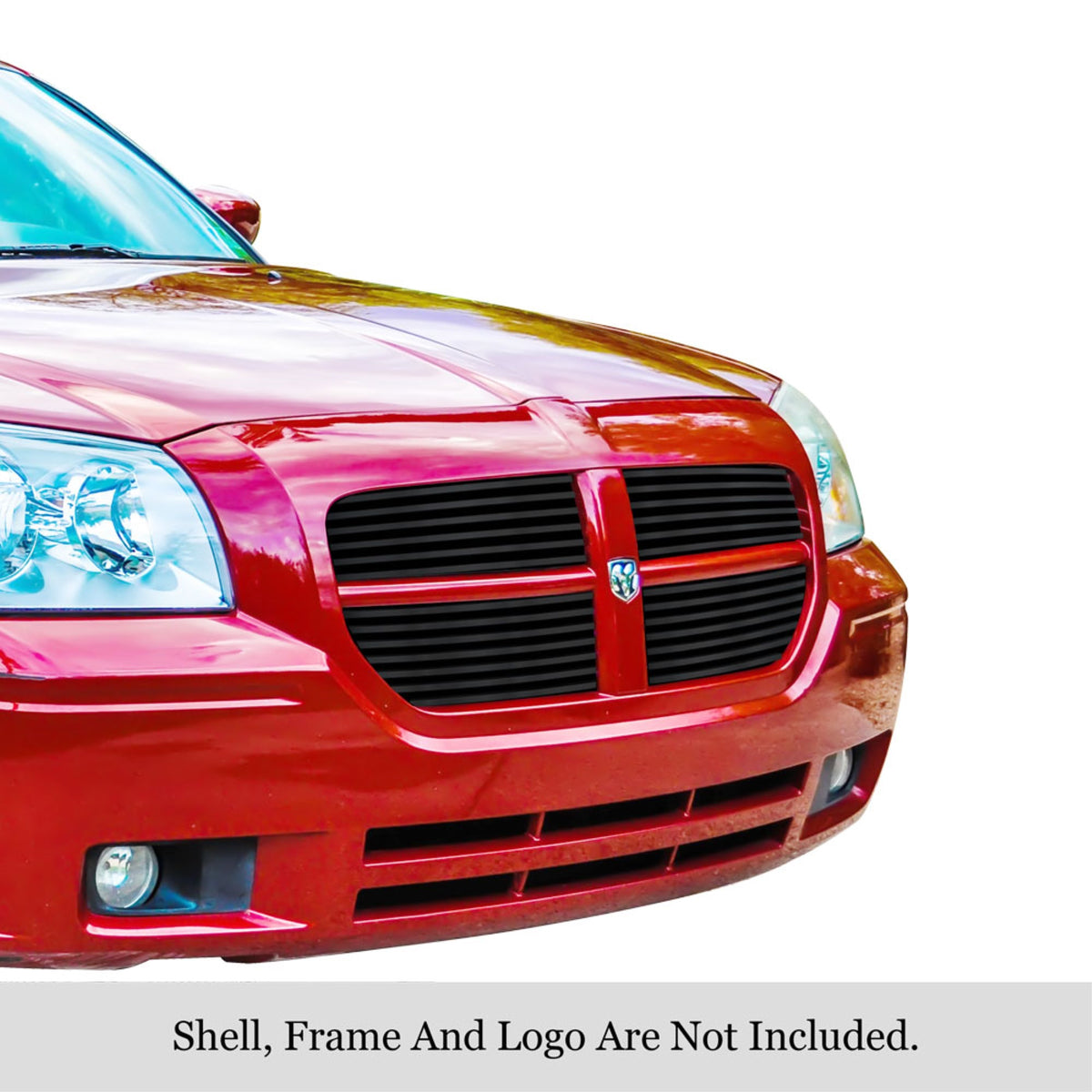 2005-2007 Dodge Magnum Except Srt8 Stainless Steel Black Powder Coated Finish 8X6 Horizontal Billet Black Stainless Steel Billet Grille
