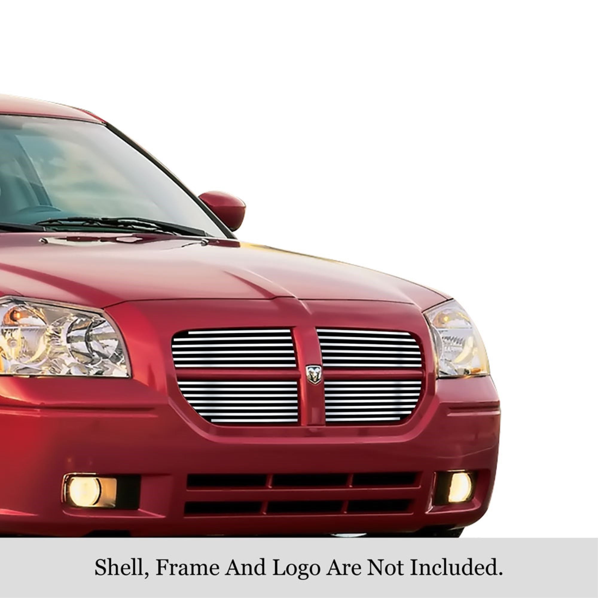 2005-2007 Dodge Magnum Except Srt8 304 Stainless Steel Polished Finish 8X6 Horizontal Billet Stainless Steel Billet Grille