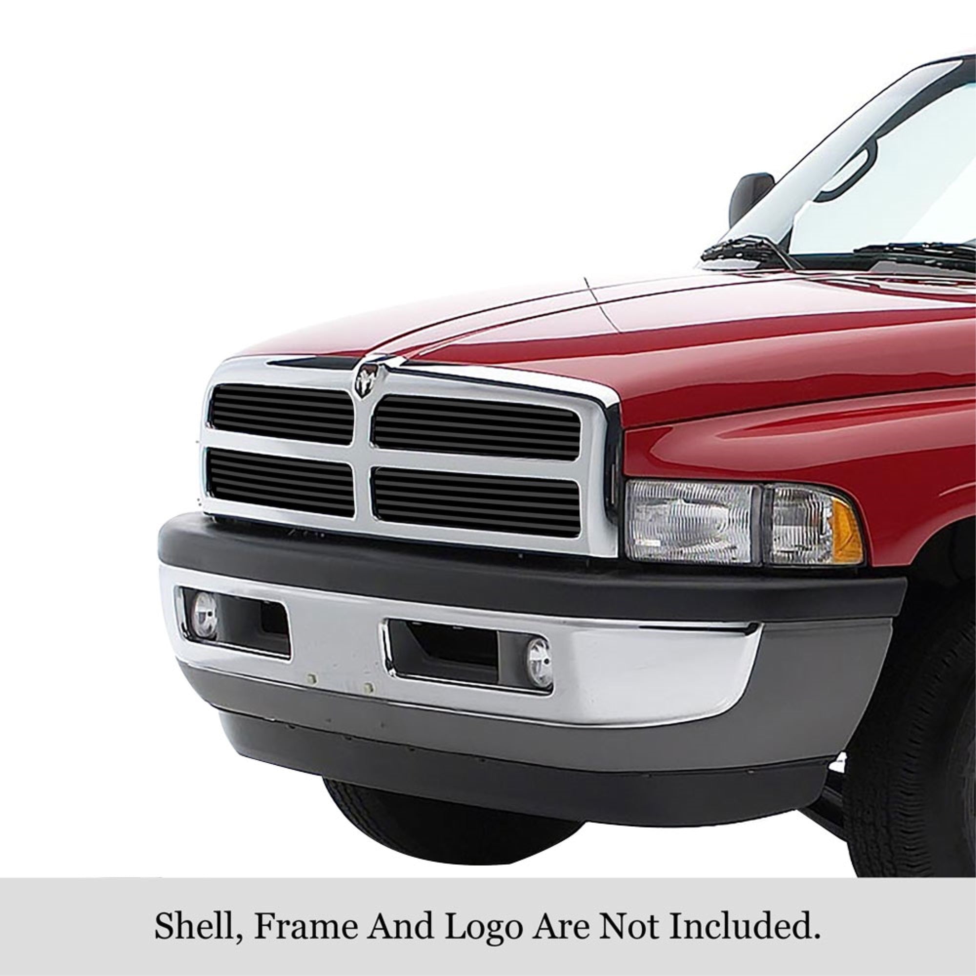 1999-2001 Dodge Ram Sport Stainless Steel Black Powder Coated Finish 8X6 Horizontal Billet Black Stainless Steel Billet Grille