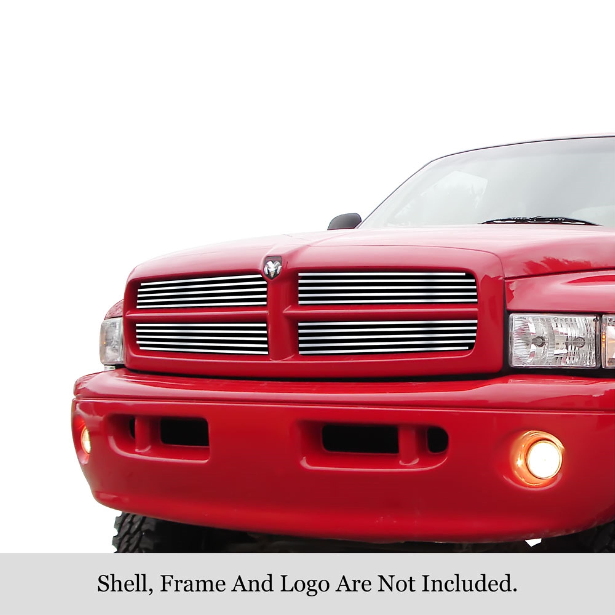 1999-2001 Dodge Ram Sport 304 Stainless Steel Polished Finish 8X6 Horizontal Billet Stainless Steel Billet Grille