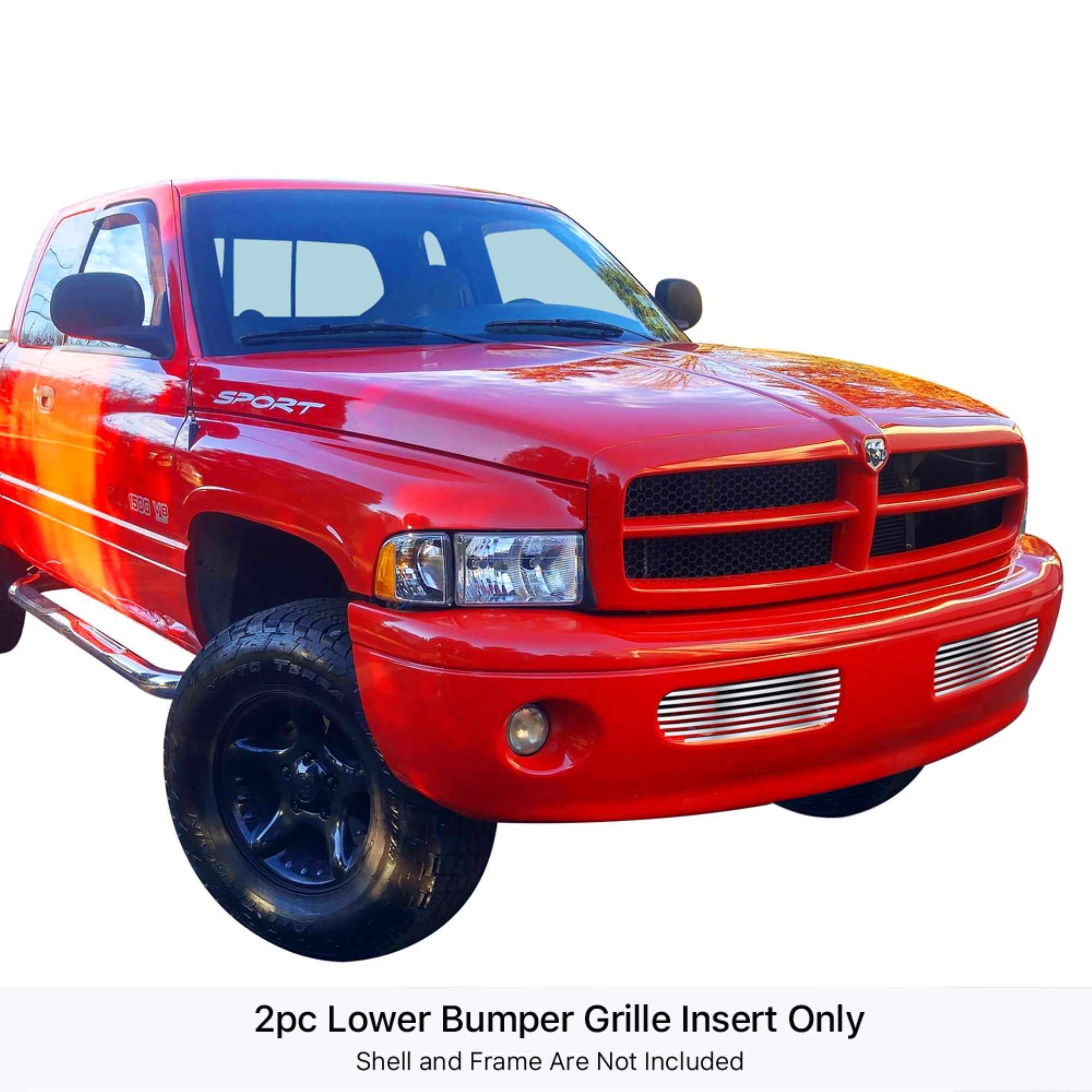 1999-2001 Dodge Ram Sport Stainless Steel Polished Finish Horizontal Billet Stainless Steel Billet Grille