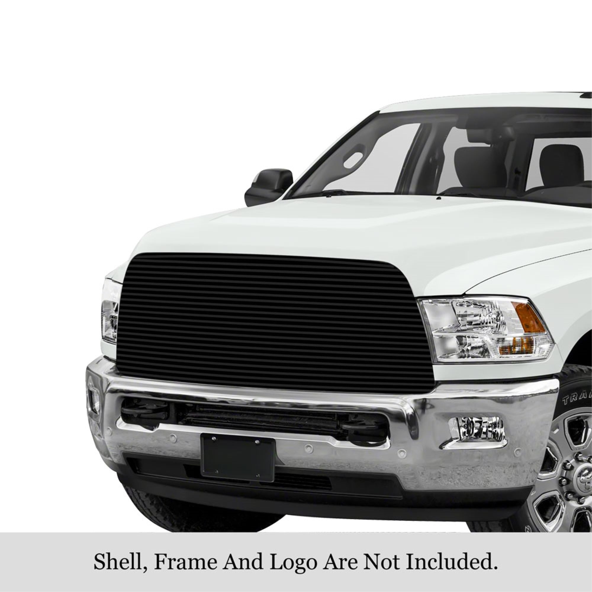 2013-2018 Ram 2500 /2013-2018 Ram 3500 Stainless Steel Black Powder Coated Finish 8X6 Horizontal Billet Black Stainless Steel Billet Grille