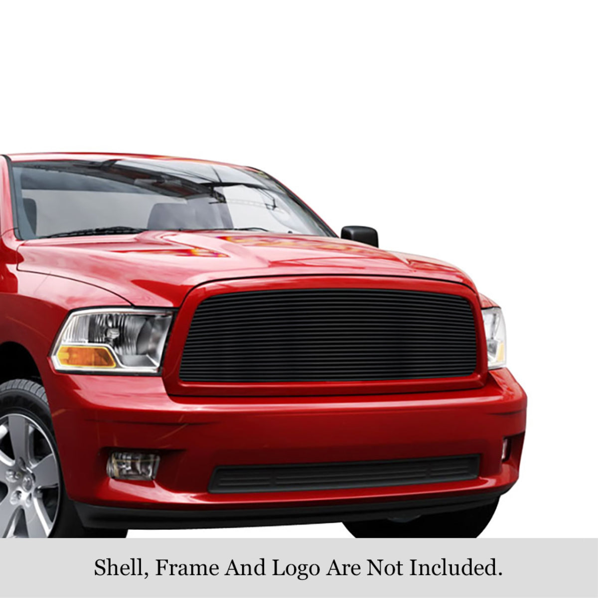 2009-2010 Dodge Ram 1500 /2011-2012 Ram 1500 Stainless Steel Black Powder Coated Finish 8X6 Horizontal Billet Black Stainless Steel Billet Grille