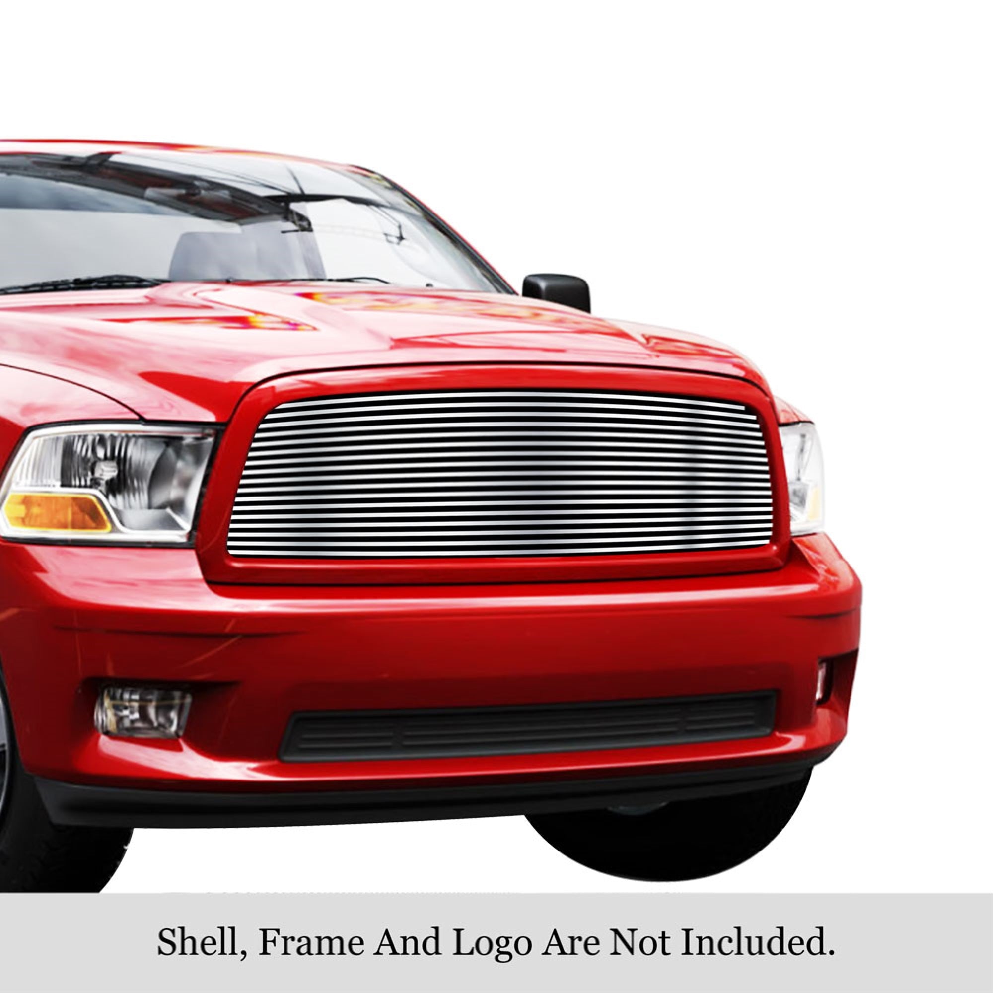 2009-2010 Dodge Ram 1500 /2011-2012 Ram 1500 304 Stainless Steel Polished Finish 8X6 Horizontal Billet Stainless Steel Billet Grille