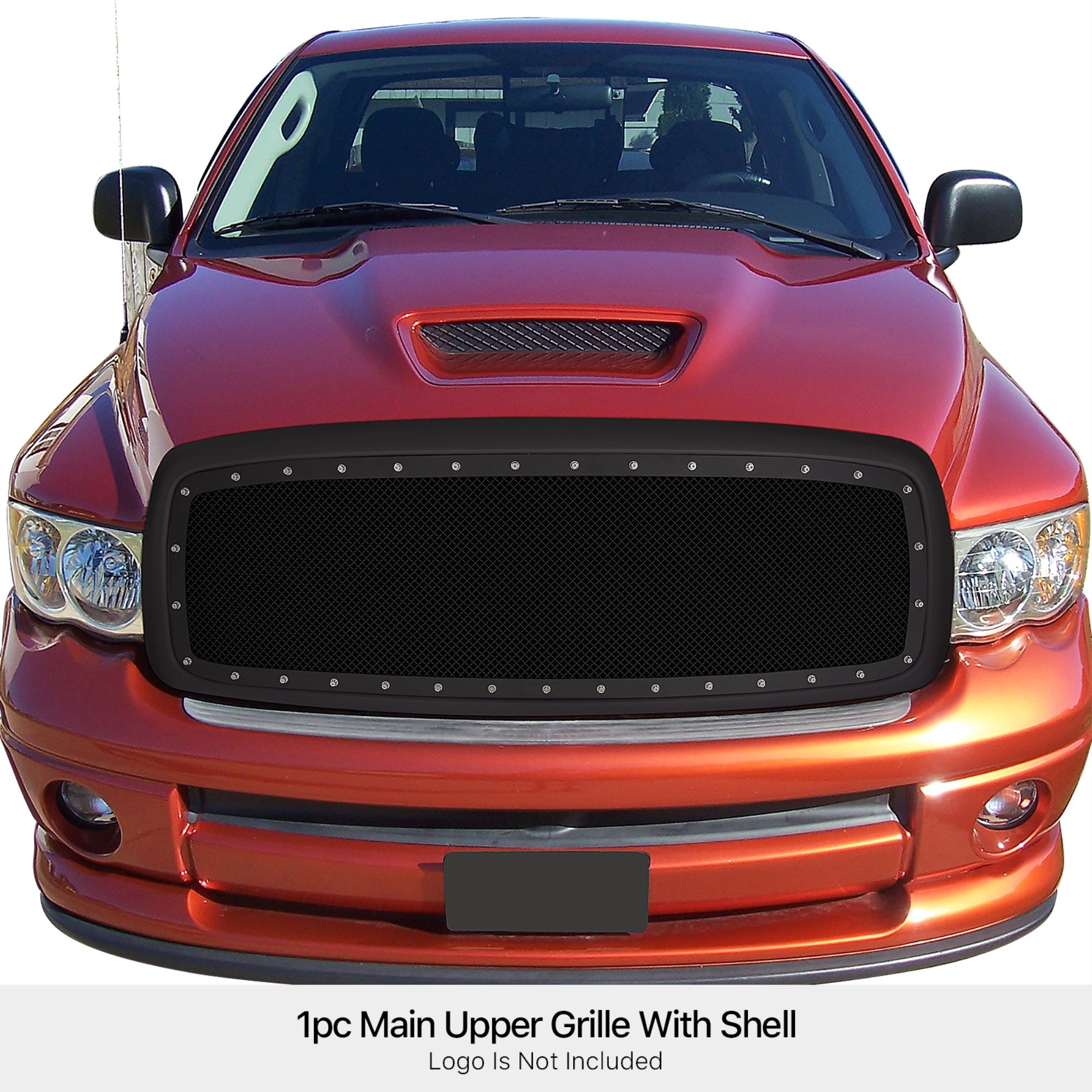 Pe + Stainless Steel Main Upper Package Grille 2002-2005 Dodge Ram 1500 /2002-2005 Dodge Ram 2500 /2002-2005 Dodge Ram 3500