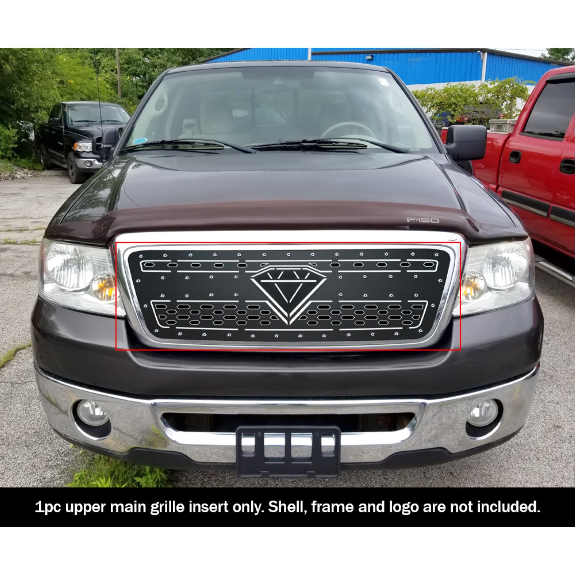 2004-2008 Ford F-150 (Not For Fx2 Model) 304 Stainless Steel Black Powder Coated Finish Double Layer Laser Cut Sheet Sheet Grille