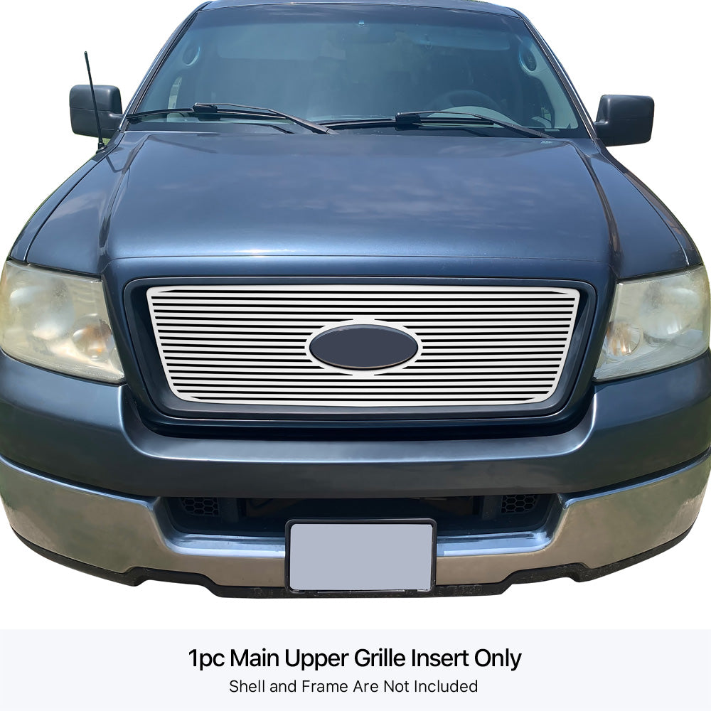 Stainless Steel Main Upper Sheet Grille 2004-2008 Ford F-150 Honeycomb Style With Logo Show Not For FX2/FX4 and King Ranch Model
