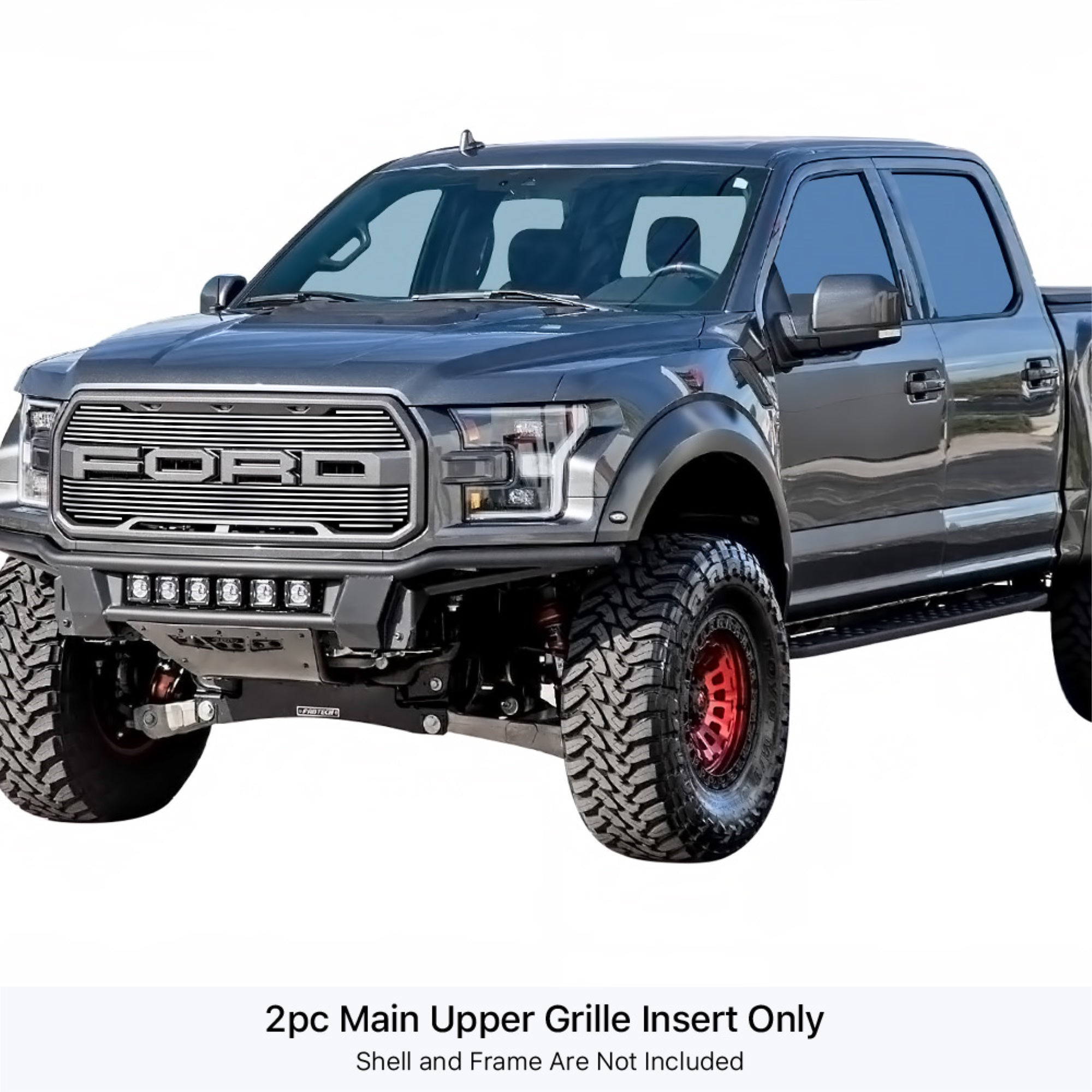 2017-2020 Ford F-150 Raptor Stainless Steel Polished Finish 8X6 Horizontal Billet Stainless Steel Billet Grille