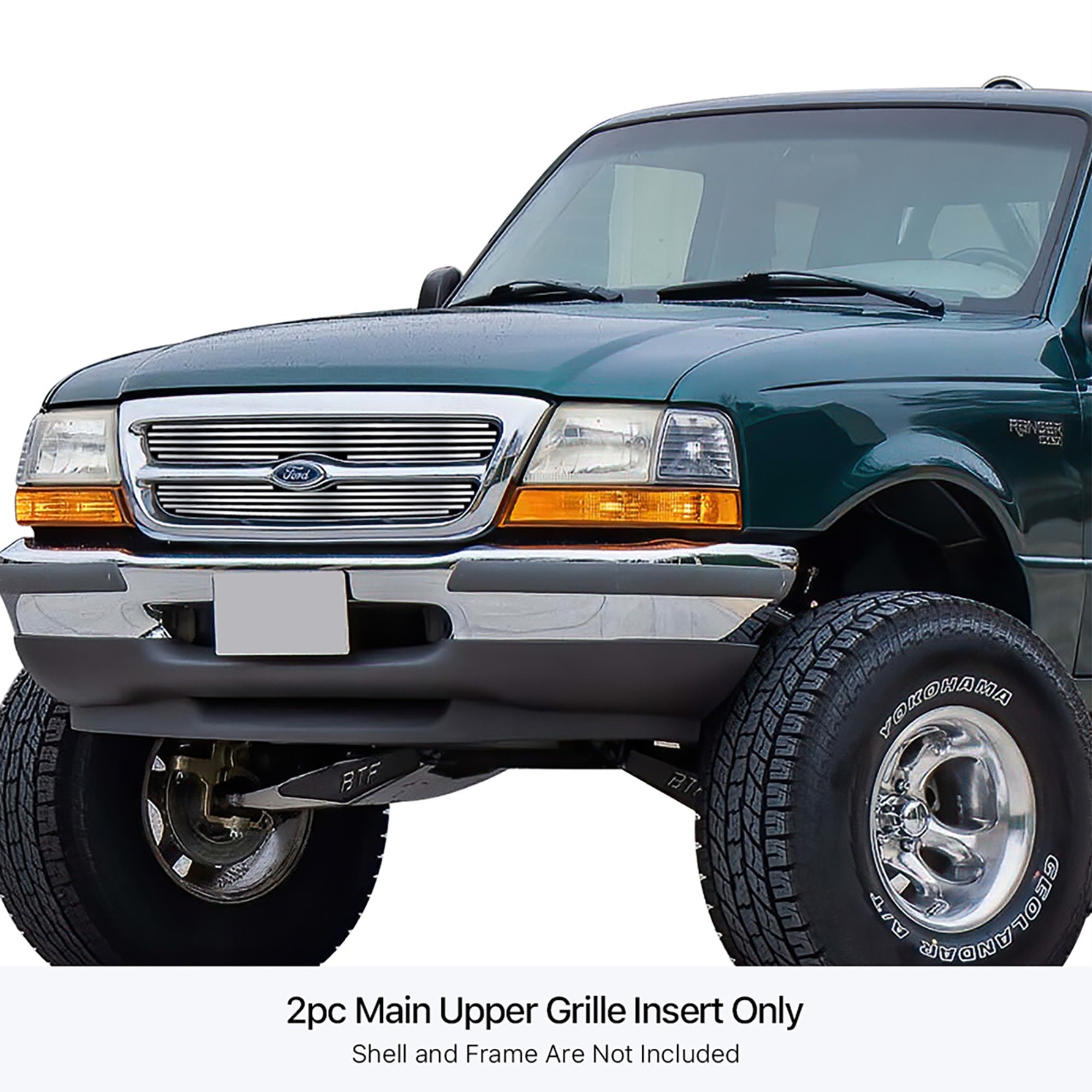 Stainless Steel Main Upper Stainless Steel Billet Grille 1998-2000 Ford Ranger Only For 2WD