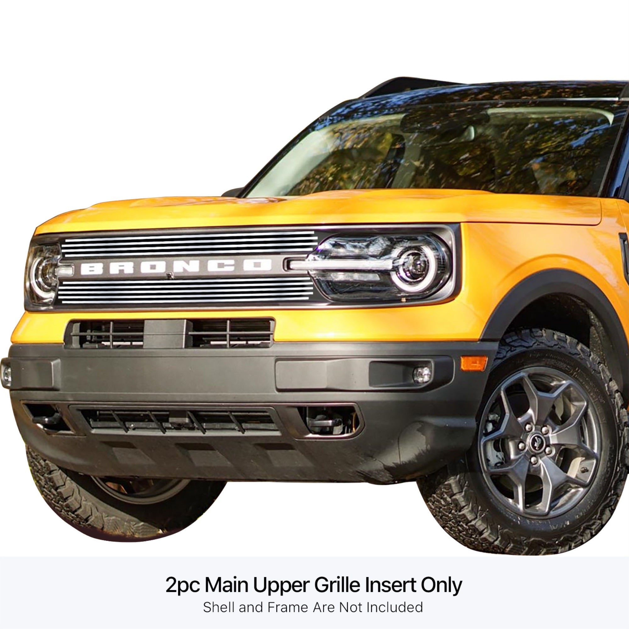 Stainless Steel Main Upper Stainless Steel Billet Grille 2021-2025 Ford Bronco Sport