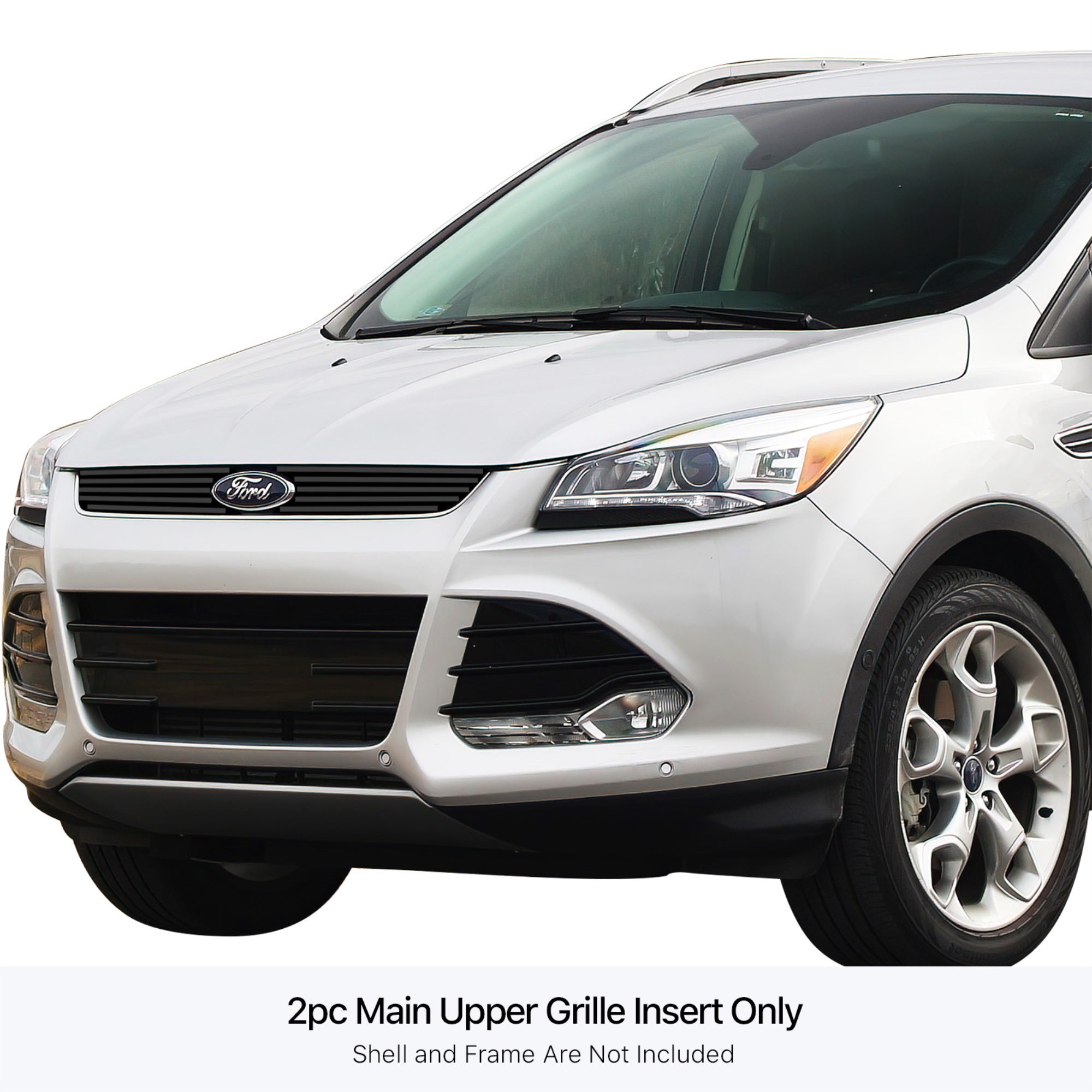 Stainless Steel Main Upper Black Stainless Steel Billet Grille 2013-2016 Ford Escape