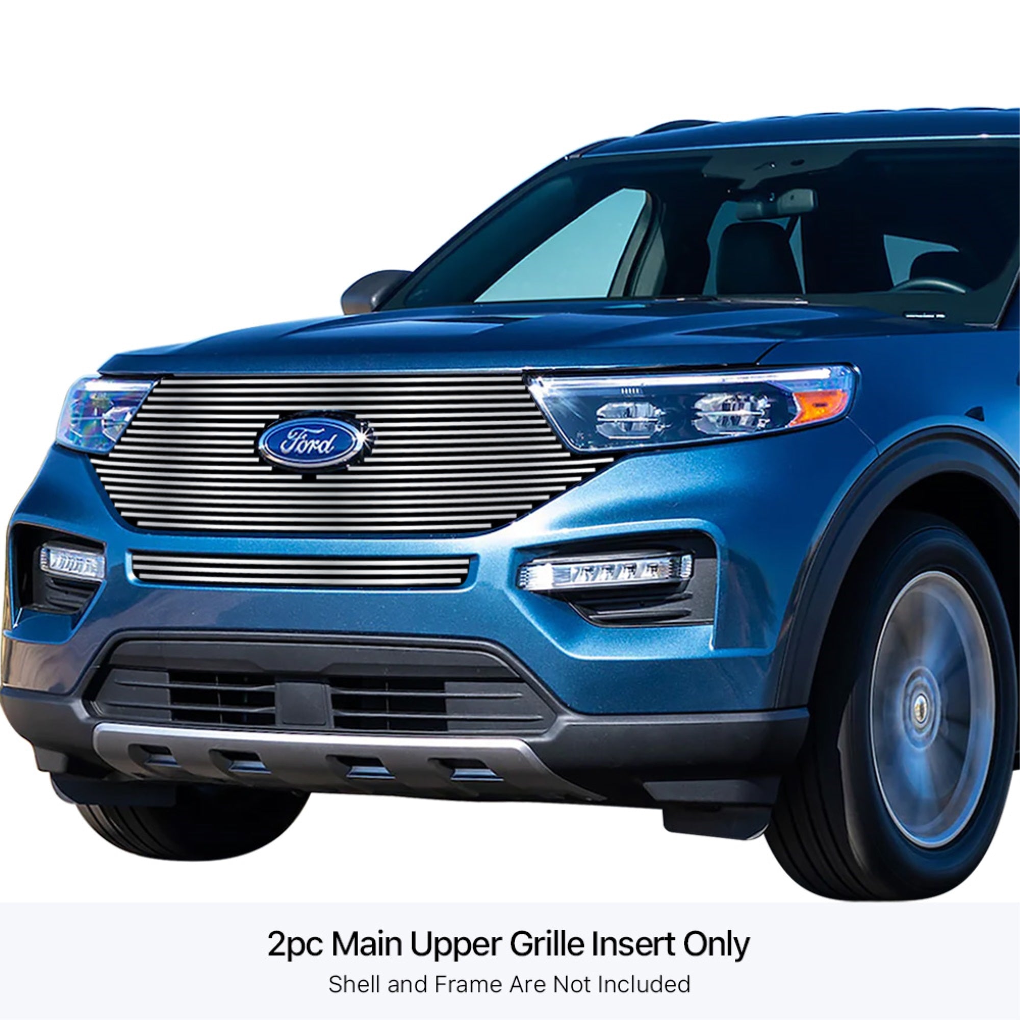 Stainless Steel Main Upper Stainless Steel Billet Grille 2020-2024 Ford  King Ranch & Limited & Xlt