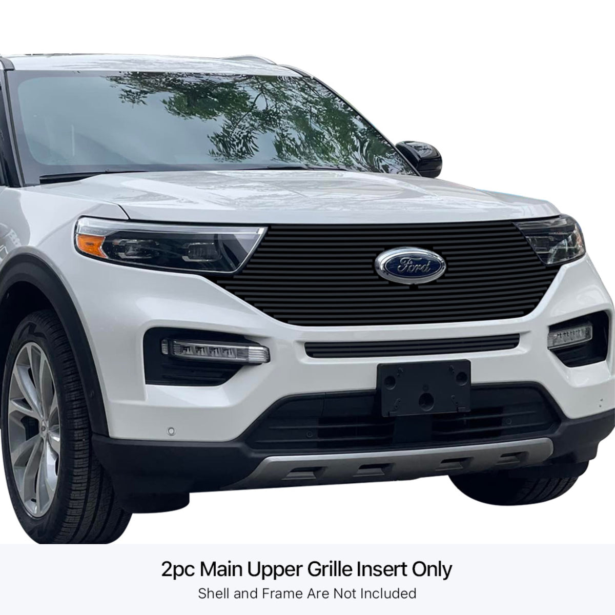 Stainless Steel Main Upper Black Stainless Steel Billet Grille 2020-2024 Ford  Platinum & St & St-Line