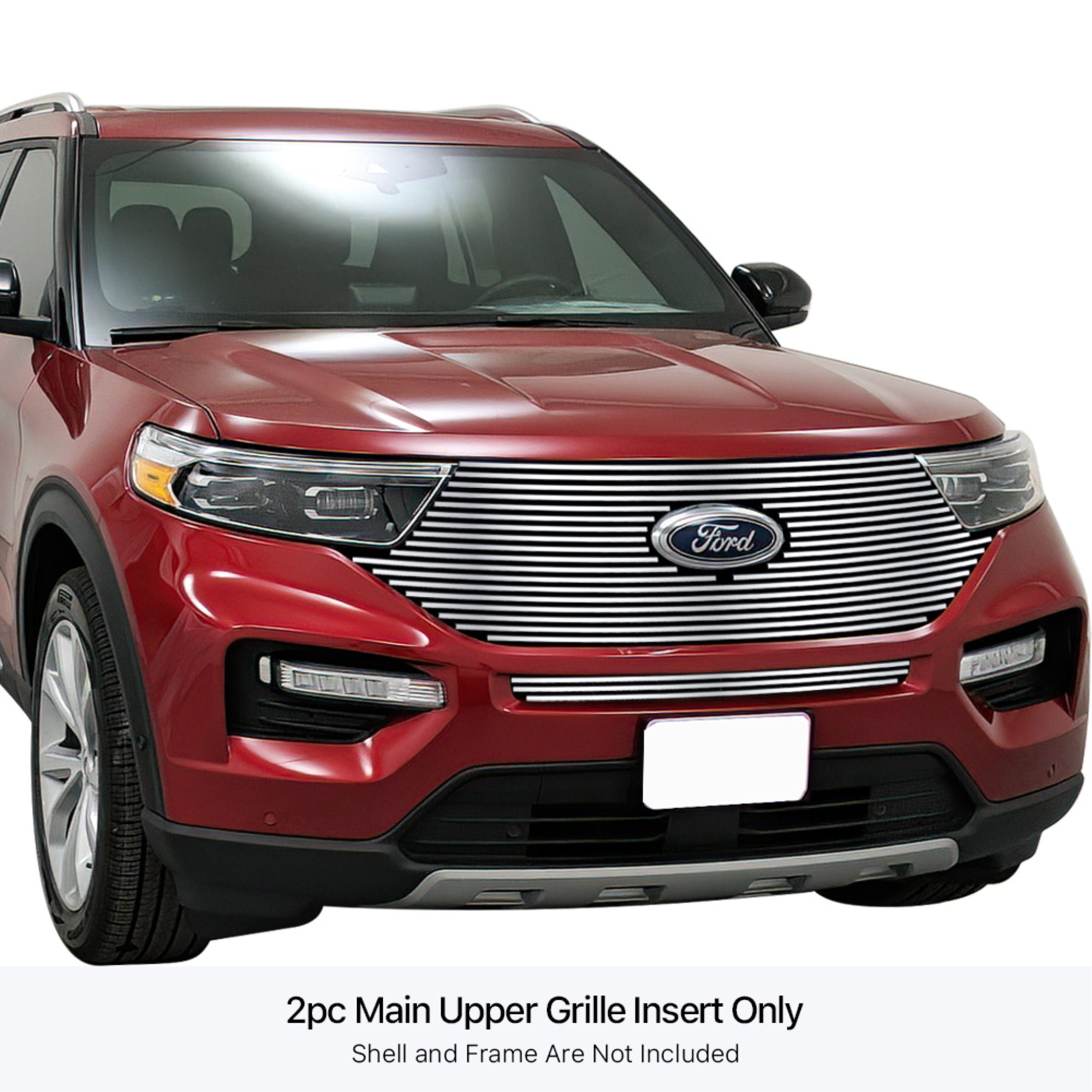 Stainless Steel Main Upper Stainless Steel Billet Grille 2020-2024 Ford  Platinum & ST & ST-Line