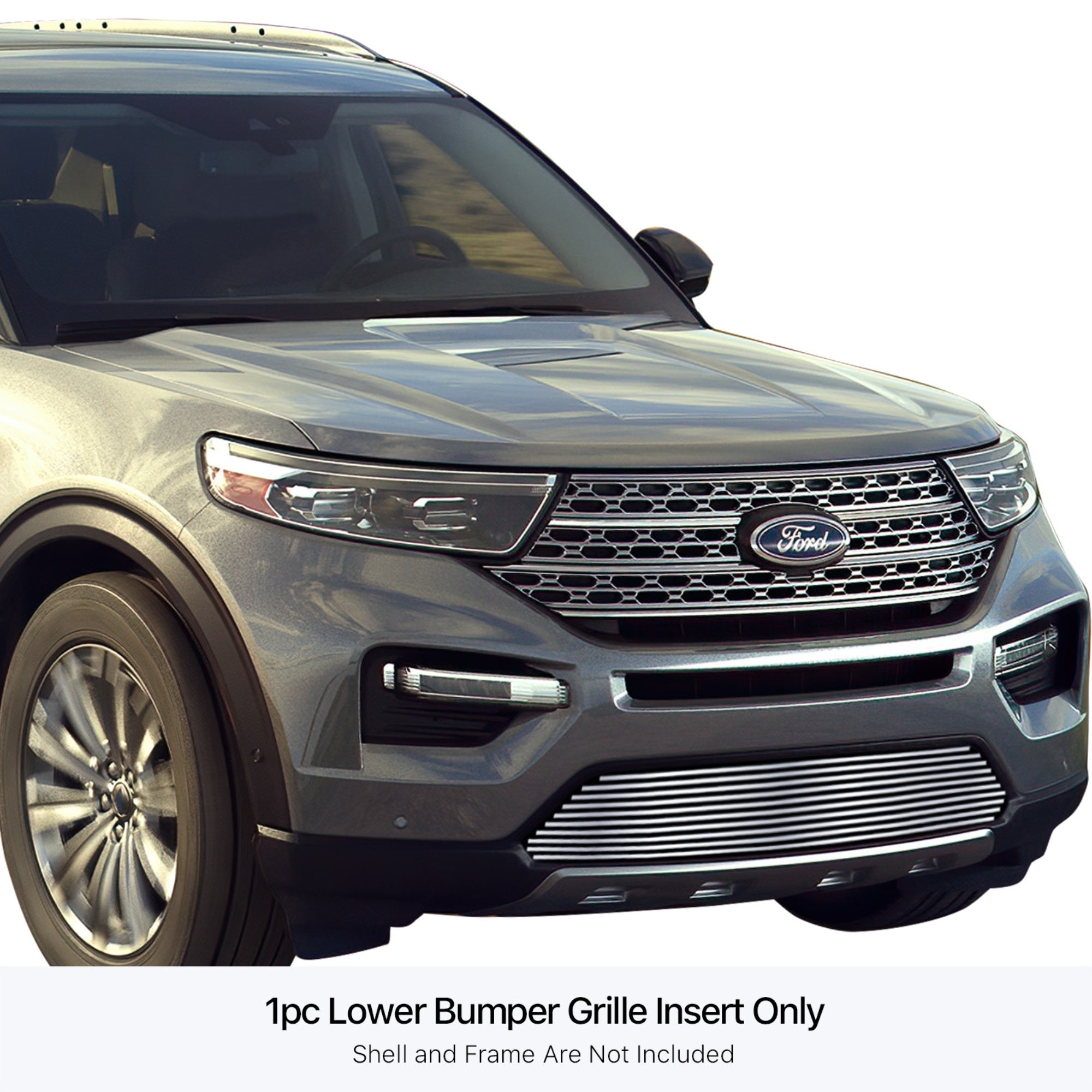 Stainless Steel Lower Bumper Stainless Steel Billet Grille 2020-2024 Ford  Without Sensor