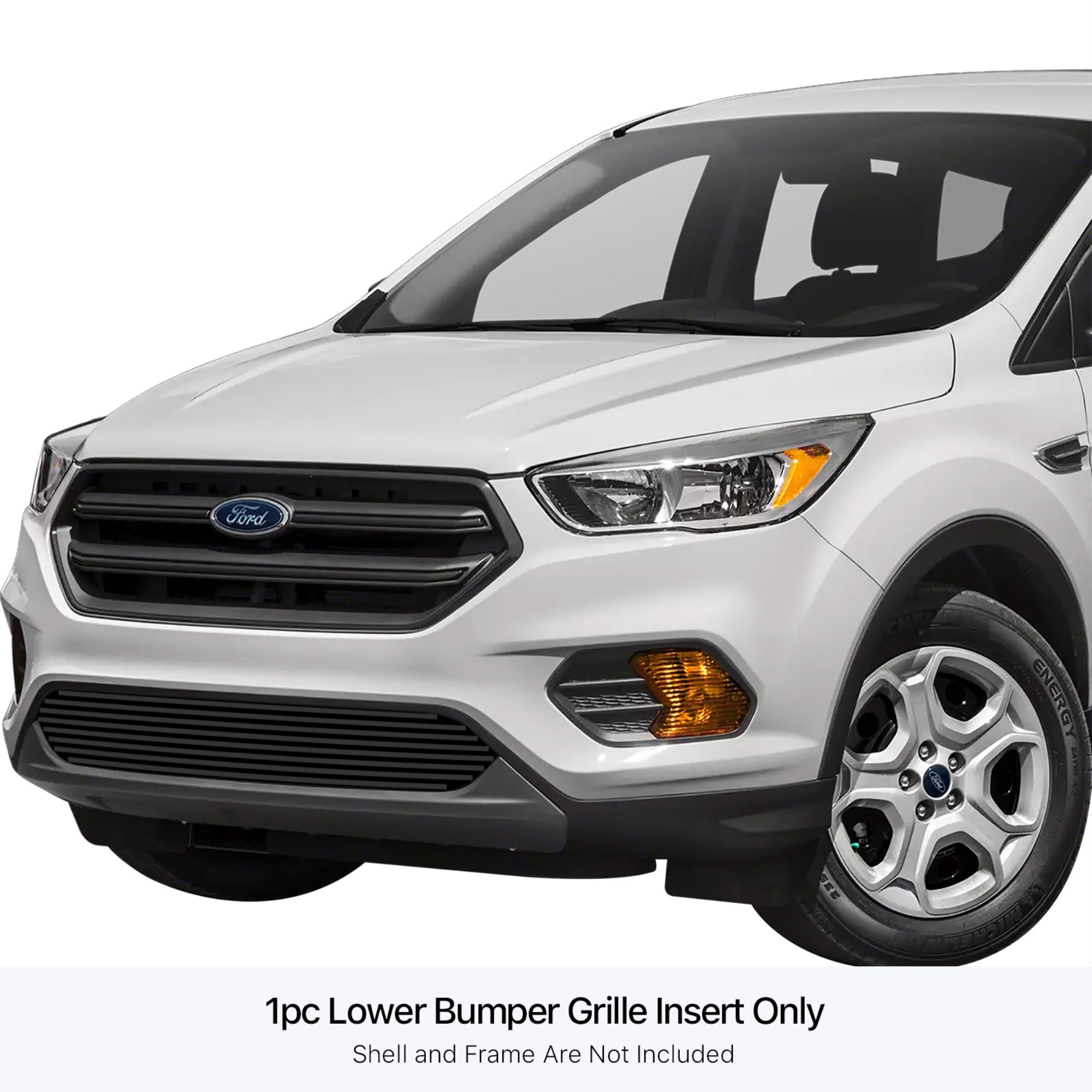 Stainless Steel Lower Bumper Black Stainless Steel Billet Grille 2017-2019 Ford Escape