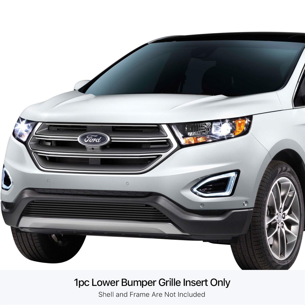 Stainless Steel Lower Bumper Black Stainless Steel Billet Grille 2015-2018 Ford Edge Not For Sport