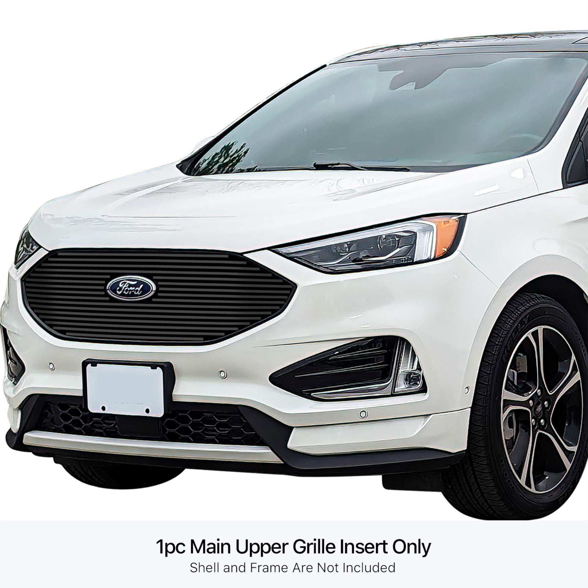 Stainless Steel Main Upper Black Stainless Steel Billet Grille 2019-2022 Ford Edge St&St-Line/2023-2024 Ford Edge Se&Sel&St&St-Line