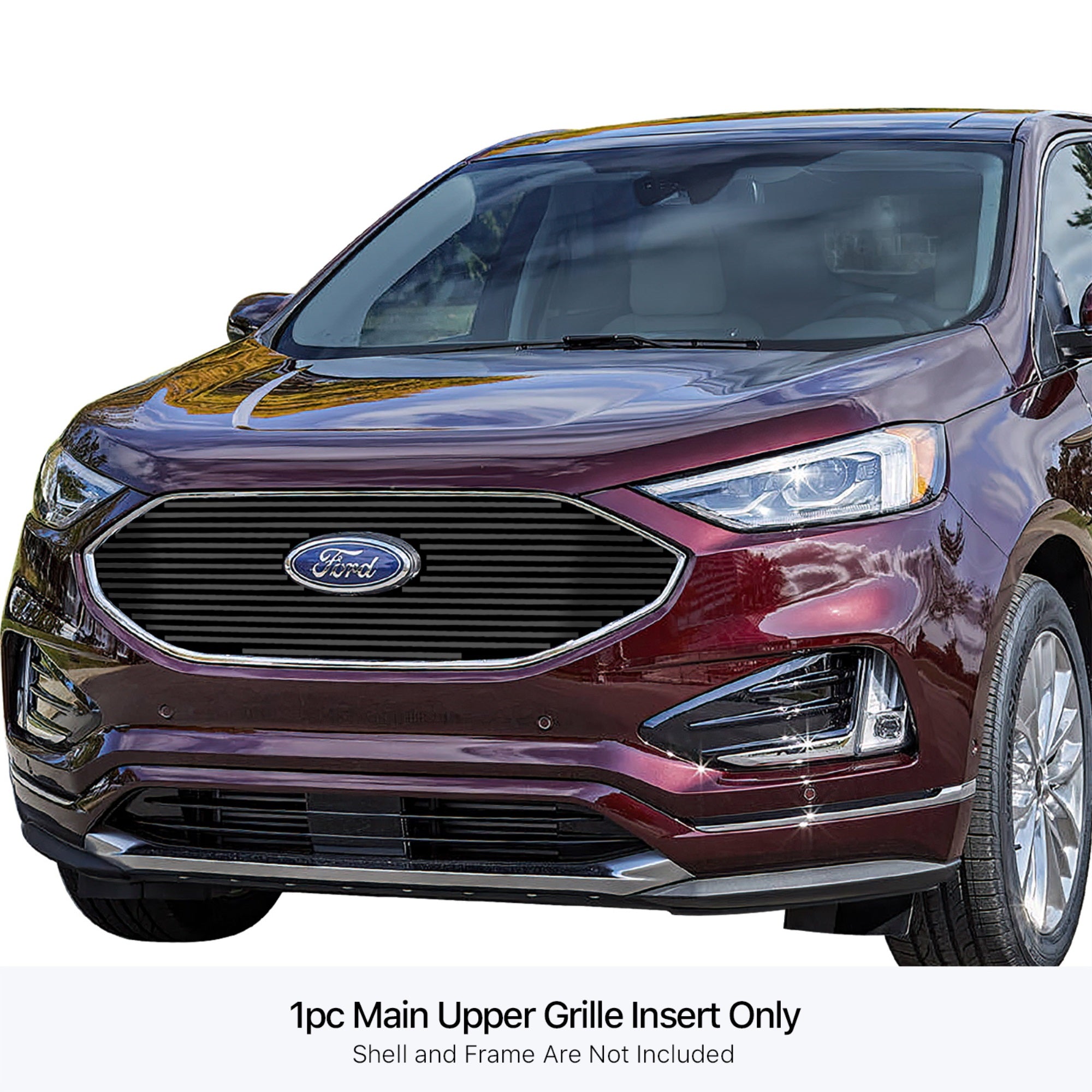 Stainless Steel Main Upper Black Stainless Steel Billet Grille 2019-2022 Ford Edge Not For ST&ST-Line/2023-2024 Ford Edge Titanium