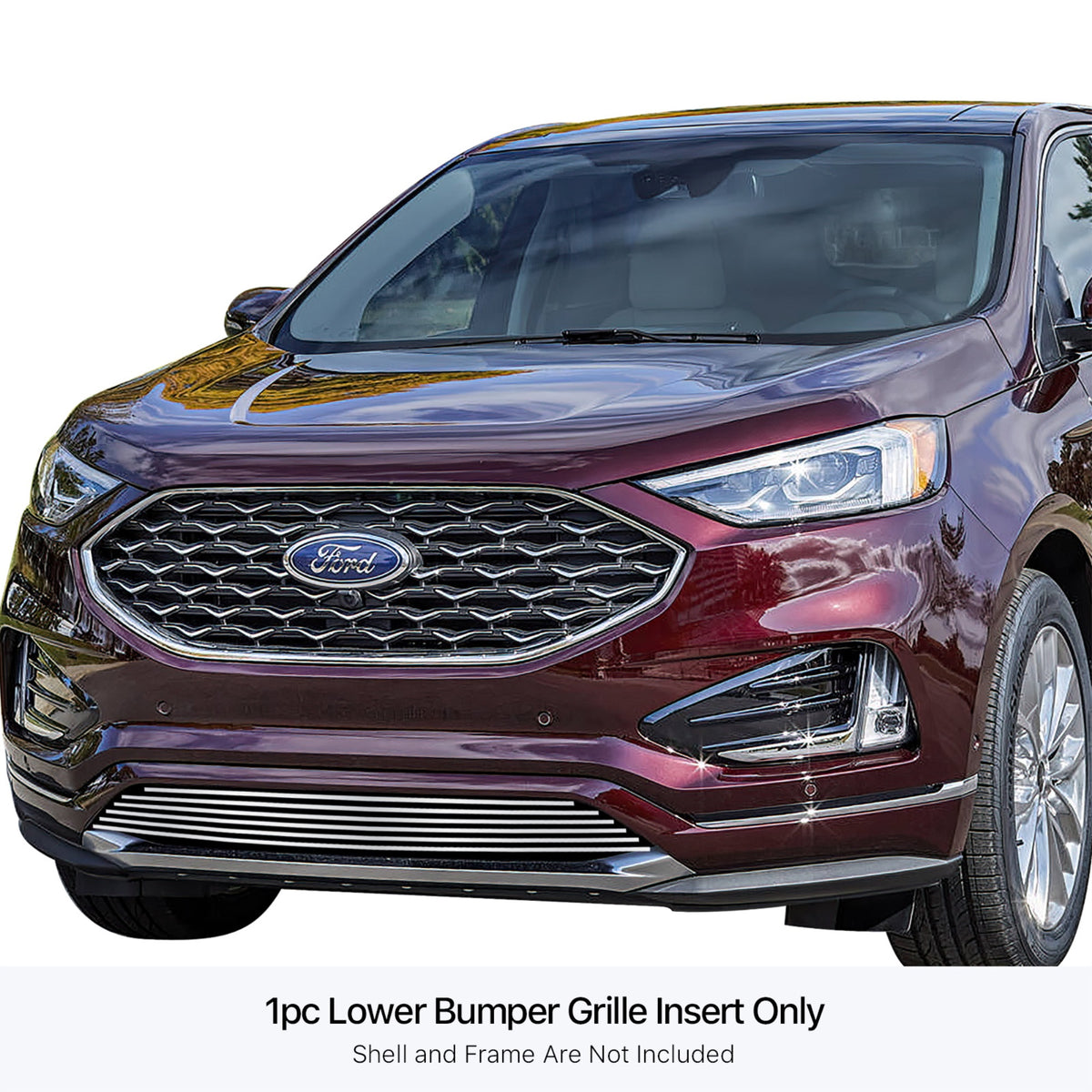 Stainless Steel Lower Bumper Stainless Steel Billet Grille 2019-2022 Ford Edge Not For St&St-Line Without Sensor/2023-2024 Ford Edge Titanium Without Sensor
