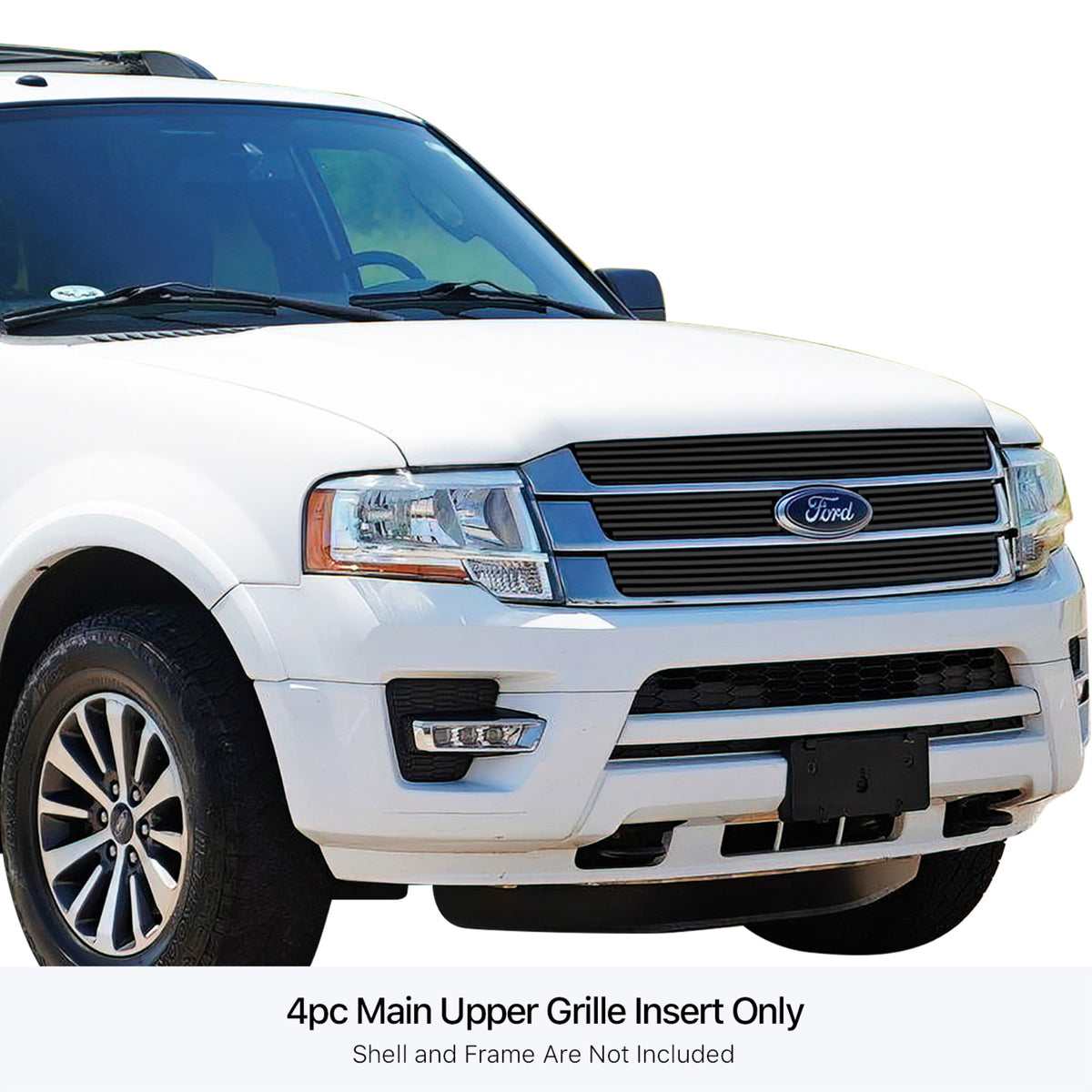 Stainless Steel Main Upper Black Stainless Steel Billet Grille 2015-2017 Ford Expedition