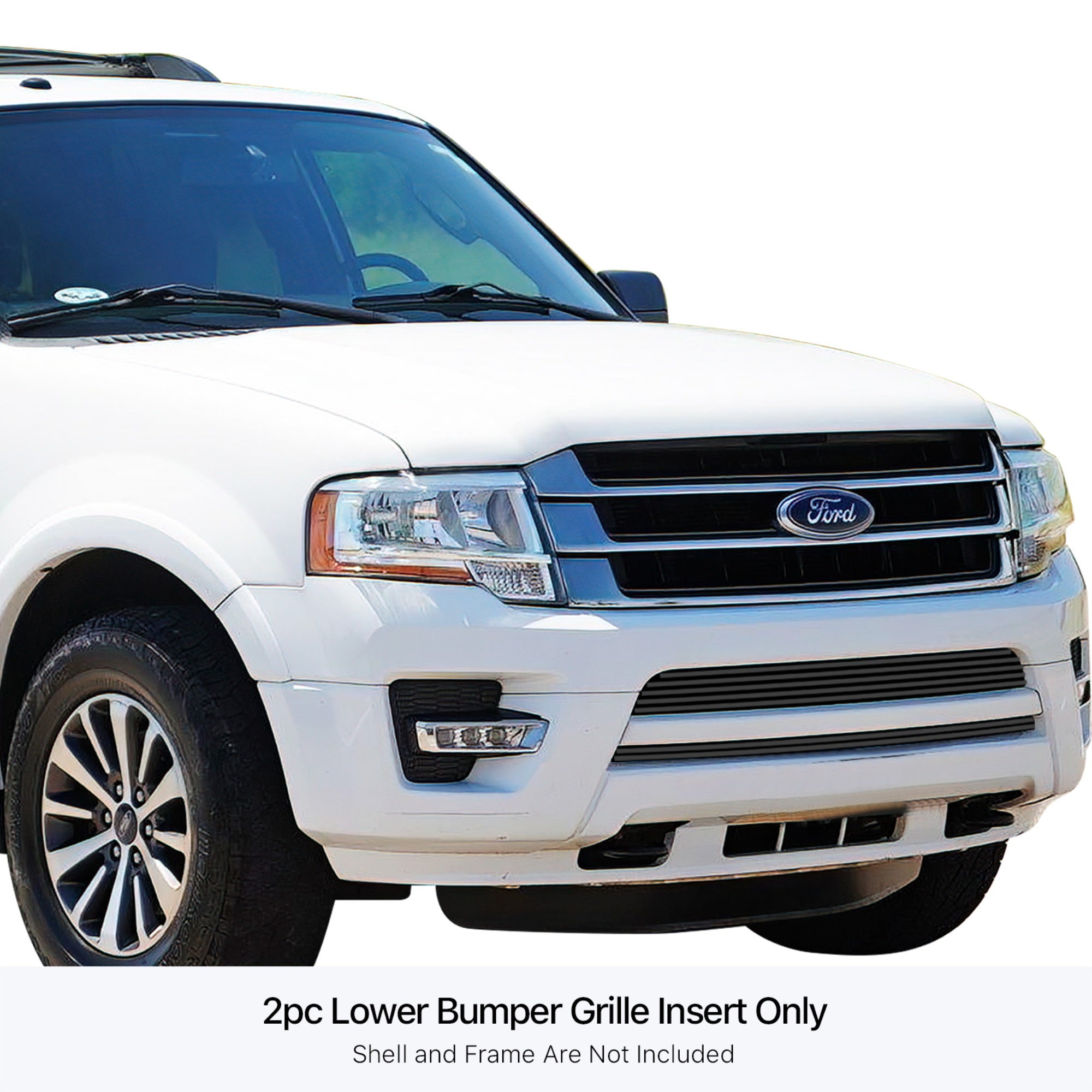 Stainless Steel Lower Bumper Black Stainless Steel Billet Grille 2015-2017 Ford Expedition
