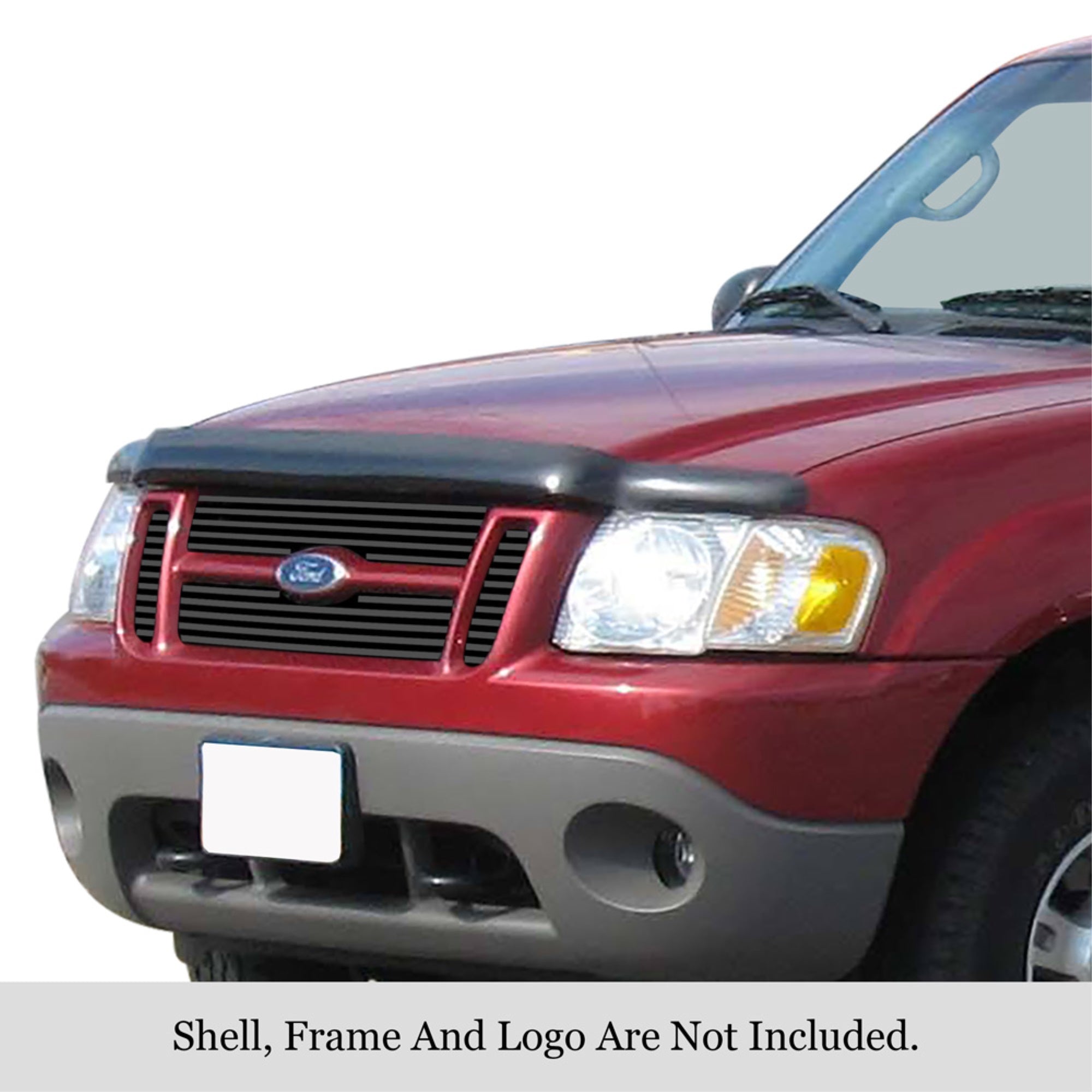 2001-2003 Ford Explorer Sport Stainless Steel Black Powder Coated Finish 8X6 Horizontal Billet Black Stainless Steel Billet Grille