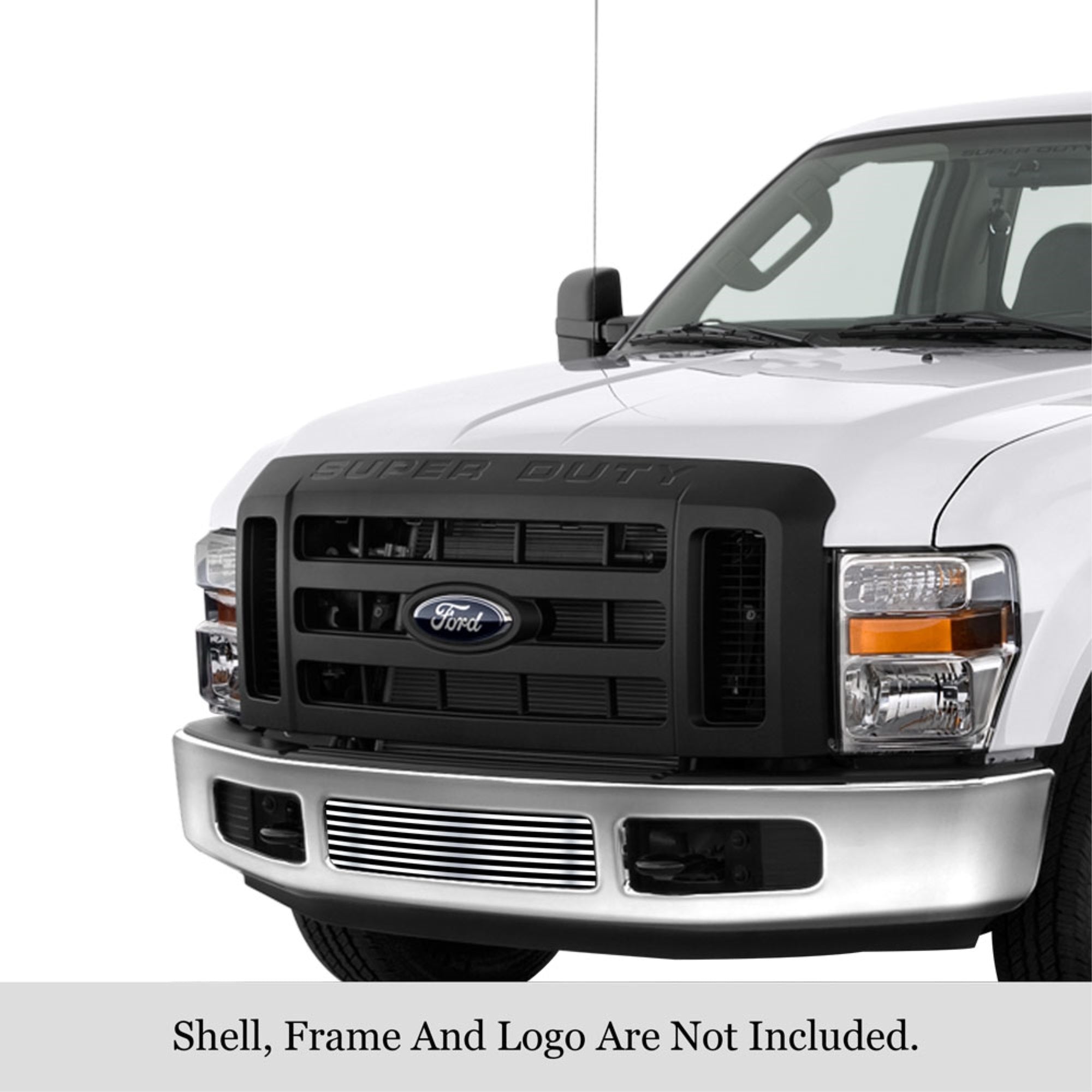 2008-2010 Ford F-250 /2008-2010 Ford F-350 /2008-2010 Ford F-450 /2008-2010 Ford F-550 304 Stainless Steel Polished Finish 8X6 Horizontal Billet Stainless Steel Billet Grille