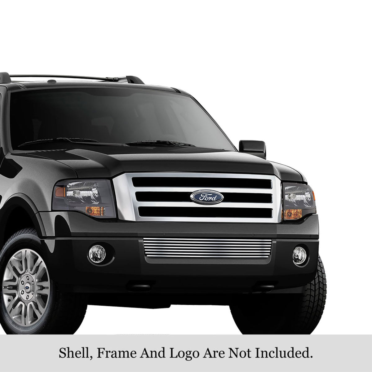 2007-2014 Ford Expedition 304 Stainless Steel Polished Finish 8X6 Horizontal Billet Stainless Steel Billet Grille