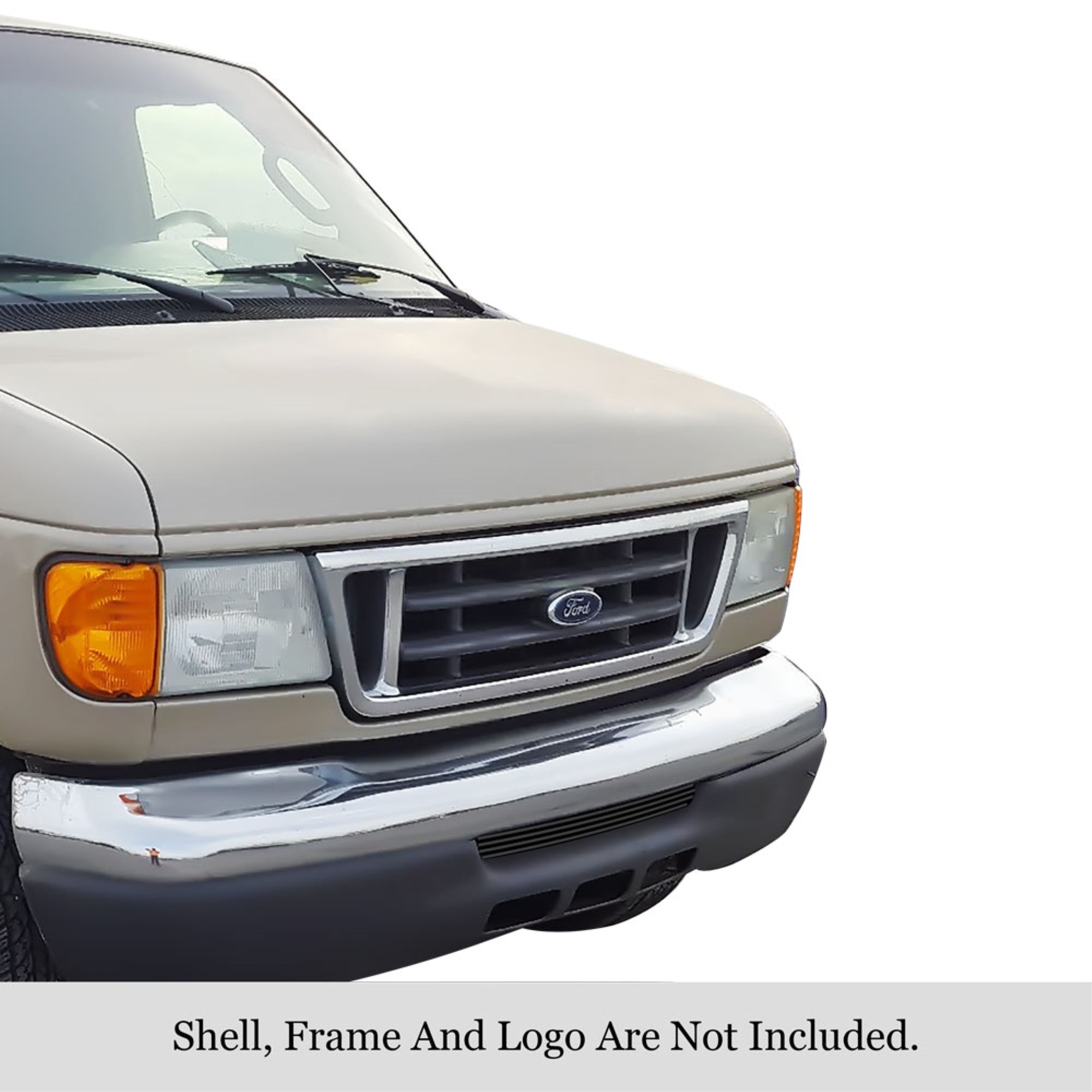 1992-2007 Ford Econoline Stainless Steel Black Powder Coated Finish 8X6 Horizontal Billet Black Stainless Steel Billet Grille