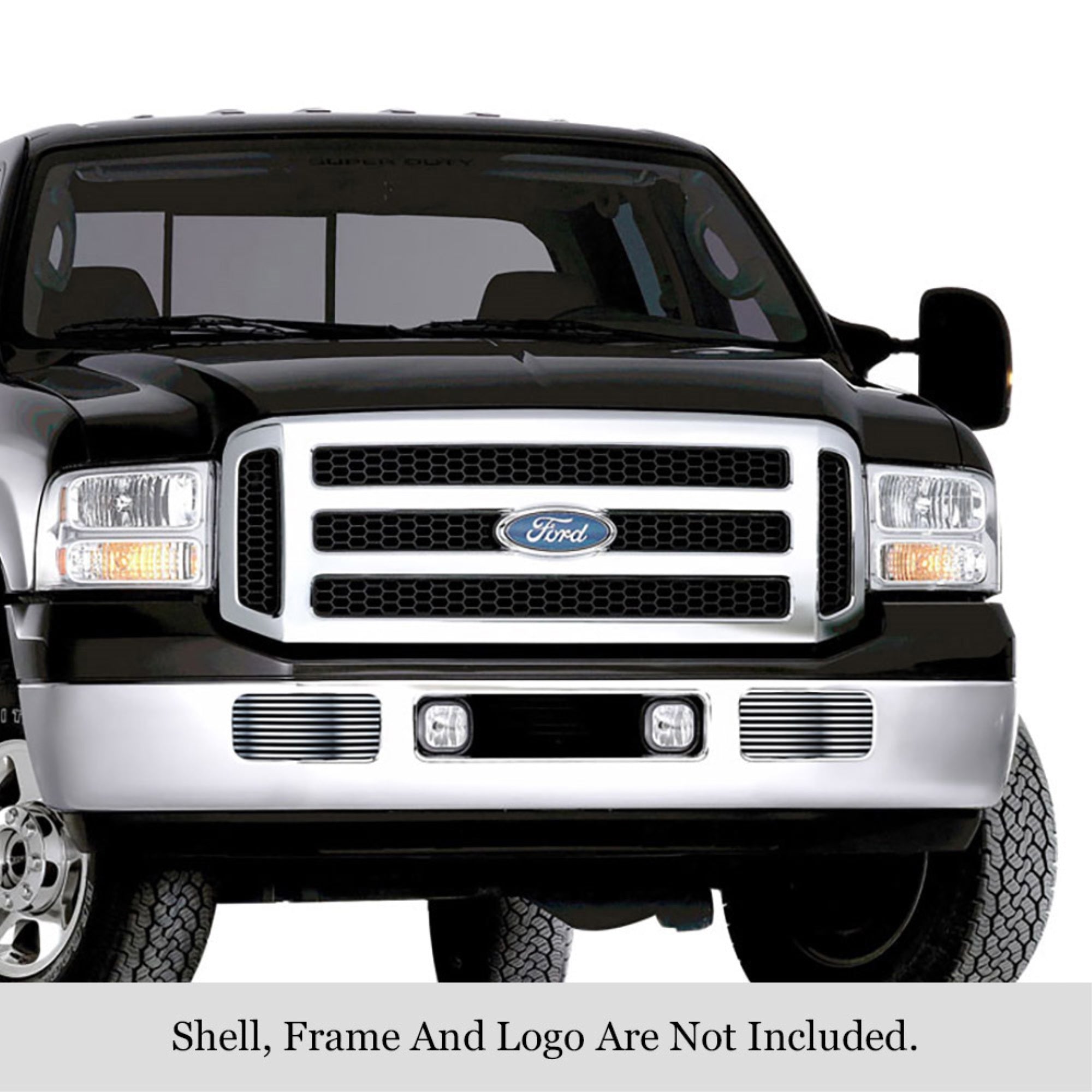 Stainless Steel Tow Hook Stainless Steel Billet Grille 2005-2007 Ford Excursion Tow Hook Cover/2005-2007 Ford F-250 Tow Hook Cover/2005-2007 Ford F-350 Tow Hook Cover/2005-2007 Ford F-450 Tow Hook Cover/2005-2007 Ford F-550 Tow Hook Cover