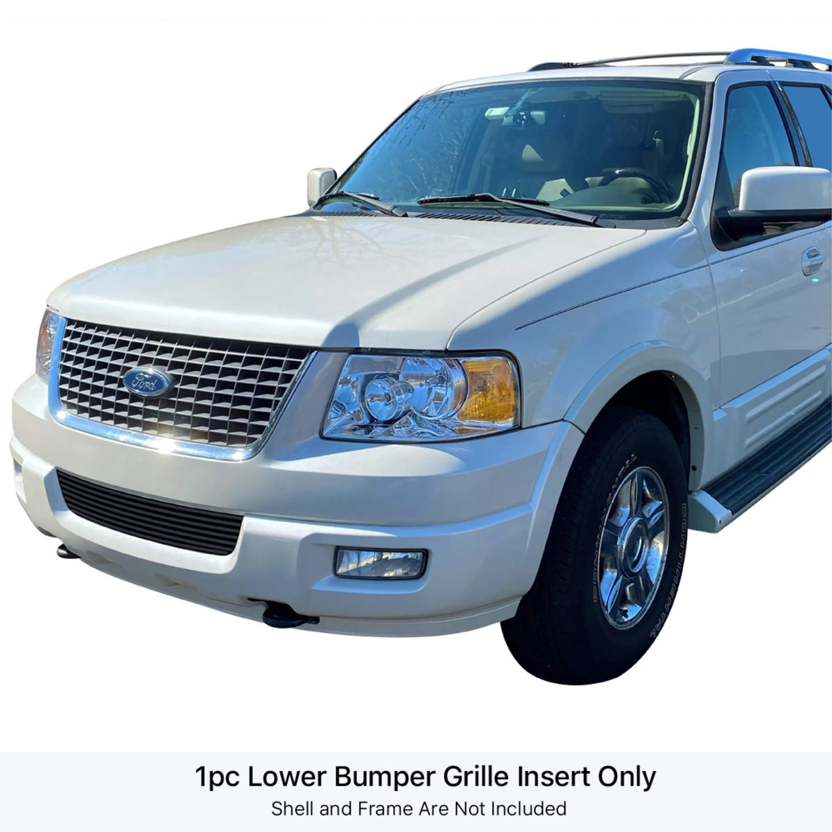2003-2006 Ford Expedition Web All Models Stainless Steel Black Powder Coated Finish 8X6 Horizontal Billet Black Stainless Steel Billet Grille