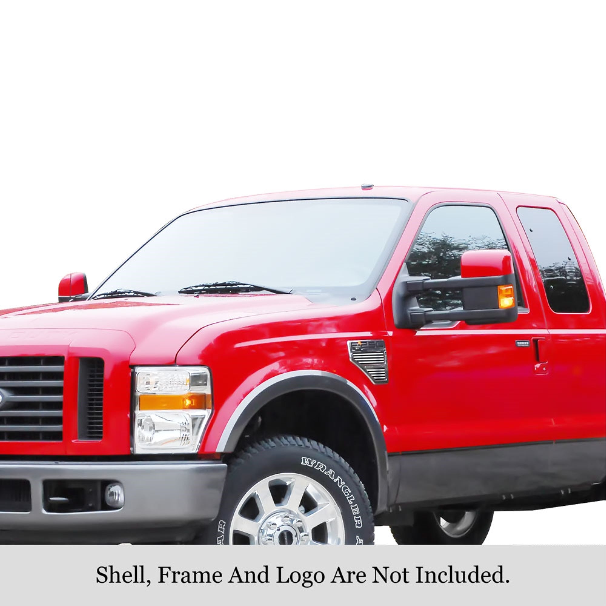 2008-2010 Ford F-250 Side Vent/2008-2010 Ford F-350 Side Vent/2008-2010 Ford F-450 Side Vent/2008-2010 Ford F-550 Side Vent 304 Stainless Steel Polished Finish 8X6 Horizontal Billet Stainless Steel Billet Grille
