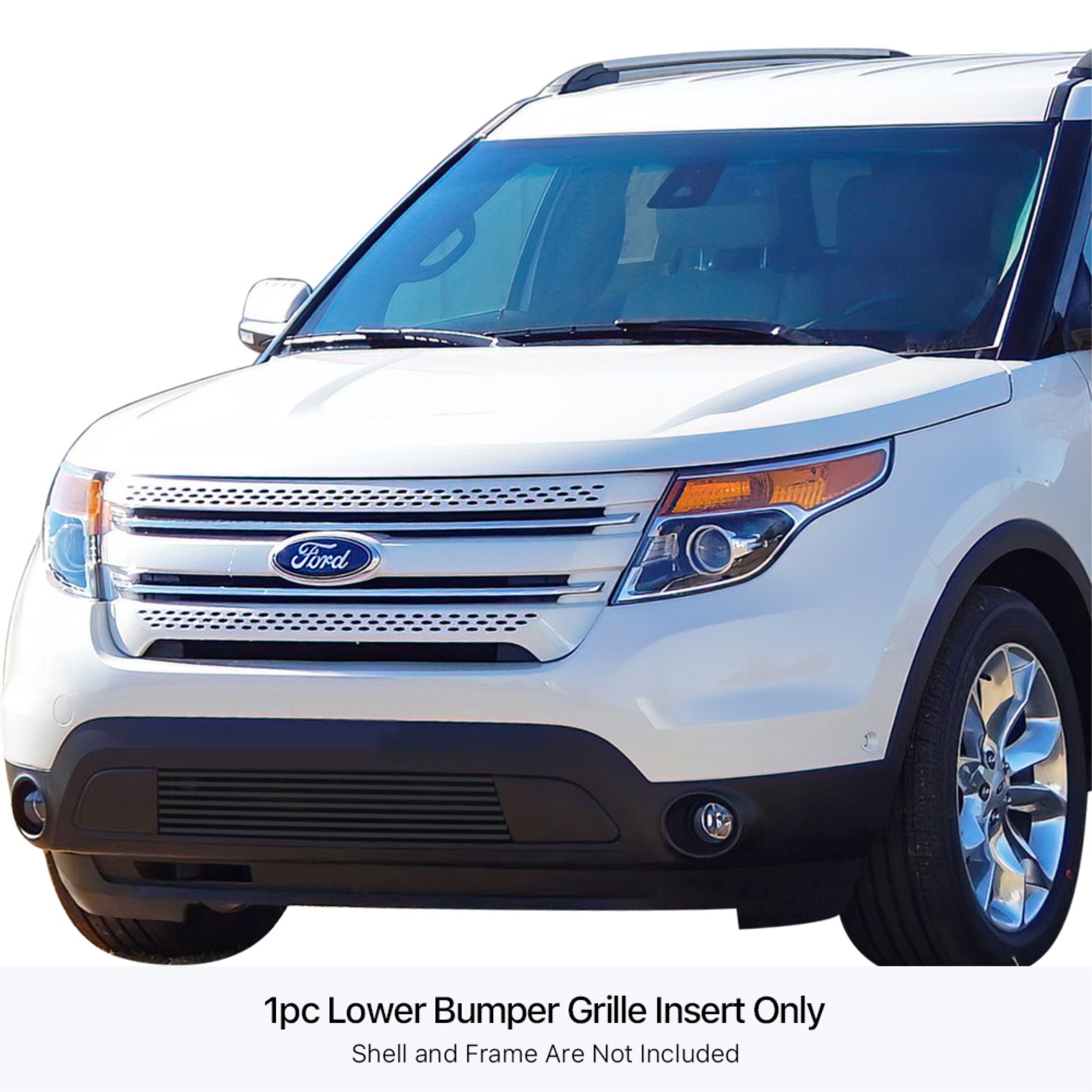 Stainless Steel Lower Bumper Black Stainless Steel Billet Grille 2011-2015 Ford