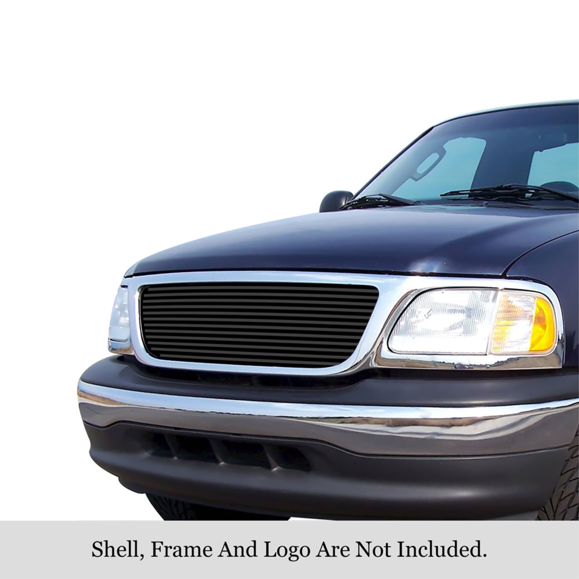 1999-2003 Ford F-150 Main Upper Honeycomb Style/1999-2003 Ford F-150 Harley Davidson Honeycomb Style/1999-2003 Ford F-150 Lightning Honeycomb Style Stainless Steel Black Powder Coated Finish 8X6 Horizontal Billet Black Stainless Steel Billet Grille