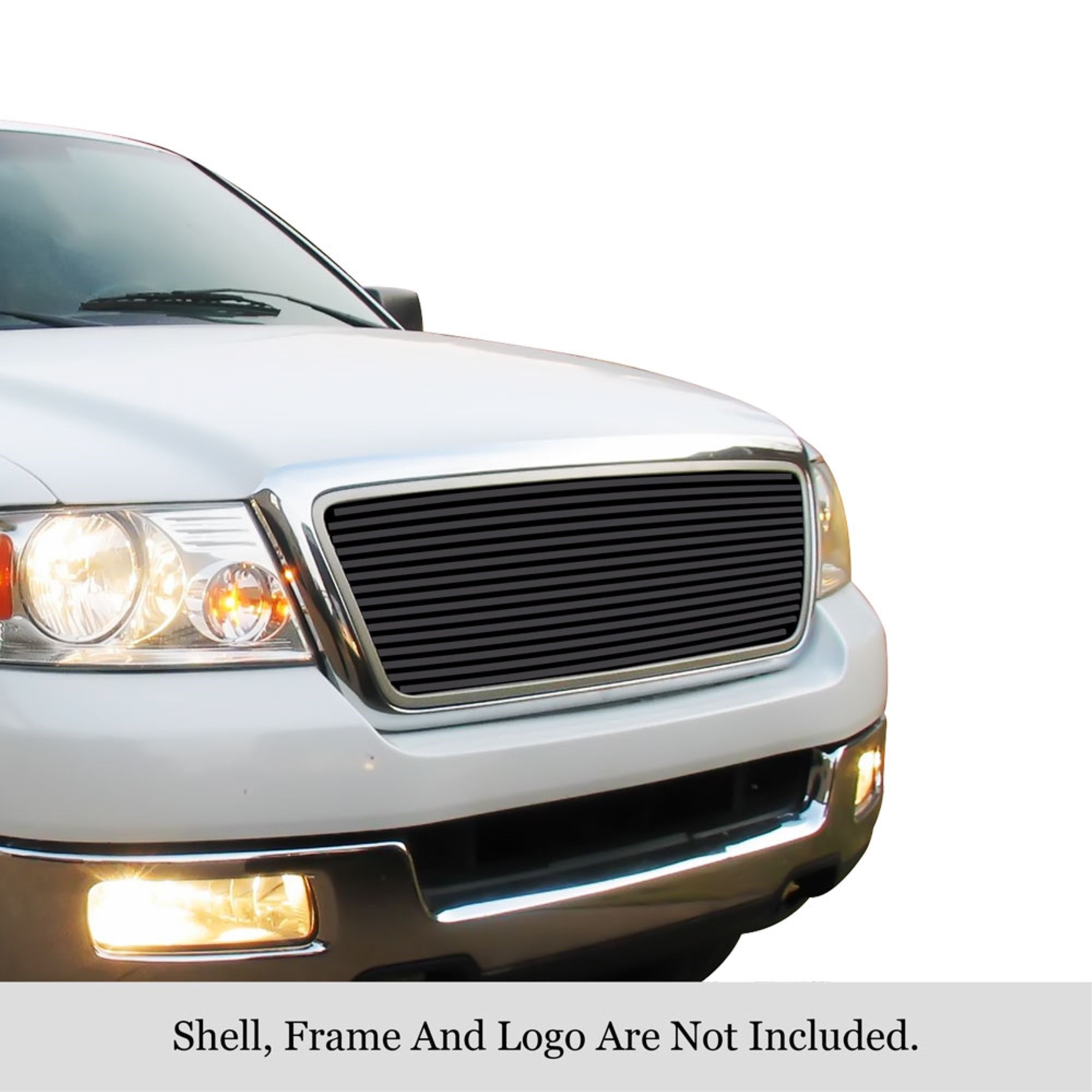 2004-2008 Ford F-150 Honeycomb Style Not For Fx2/Fx4 And King Ranch Model Stainless Steel Black Powder Coated Finish 8X6 Horizontal Billet Black Stainless Steel Billet Grille