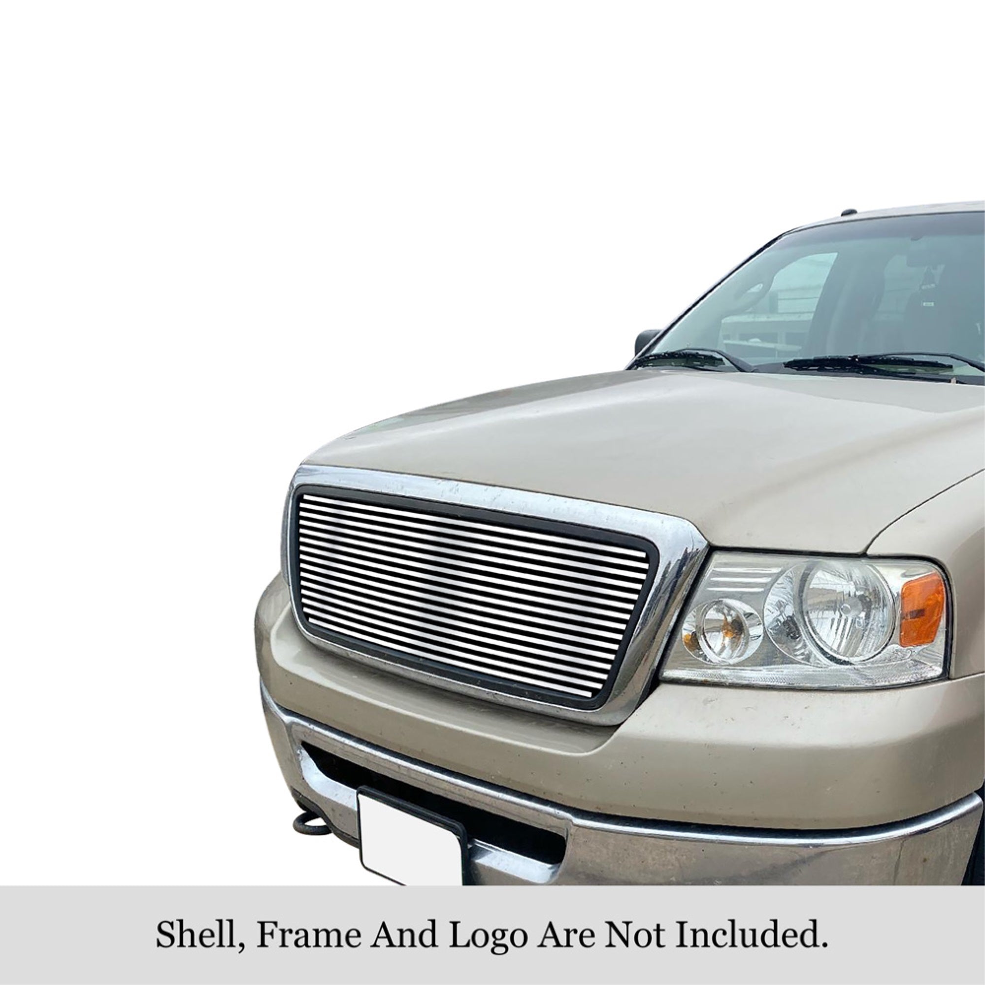 2004-2008 Ford F-150 Honeycomb Style Not For Fx2/Fx4 And King Ranch Model 304 Stainless Steel Polished Finish 8X6 Horizontal Billet Stainless Steel Billet Grille