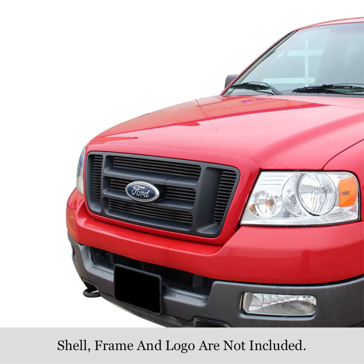 2004-2008 Ford F-150 Bar Style (Not For Fx2/Lariat Model) Stainless Steel Black Powder Coated Finish Horizontal Billet Black Stainless Steel Billet Grille