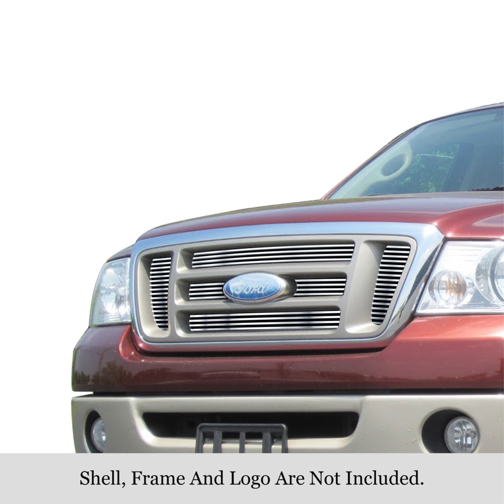 2004-2008 Ford F-150 Bar Style (Not For Fx2/Lariat Model) 304 Stainless Steel Polished Finish Horizontal Billet Stainless Steel Billet Grille