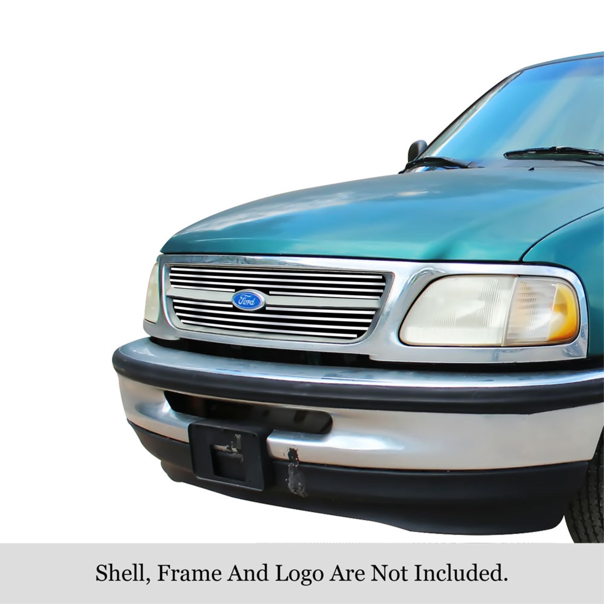 1997-1998 Ford Expedition Bar Style/1997-1998 Ford F-150 Bar Style/1997-1998 Ford F-250 Light Bar Style Except Lariat 304 Stainless Steel Polished Finish 8X6 Horizontal Billet Stainless Steel Billet Grille