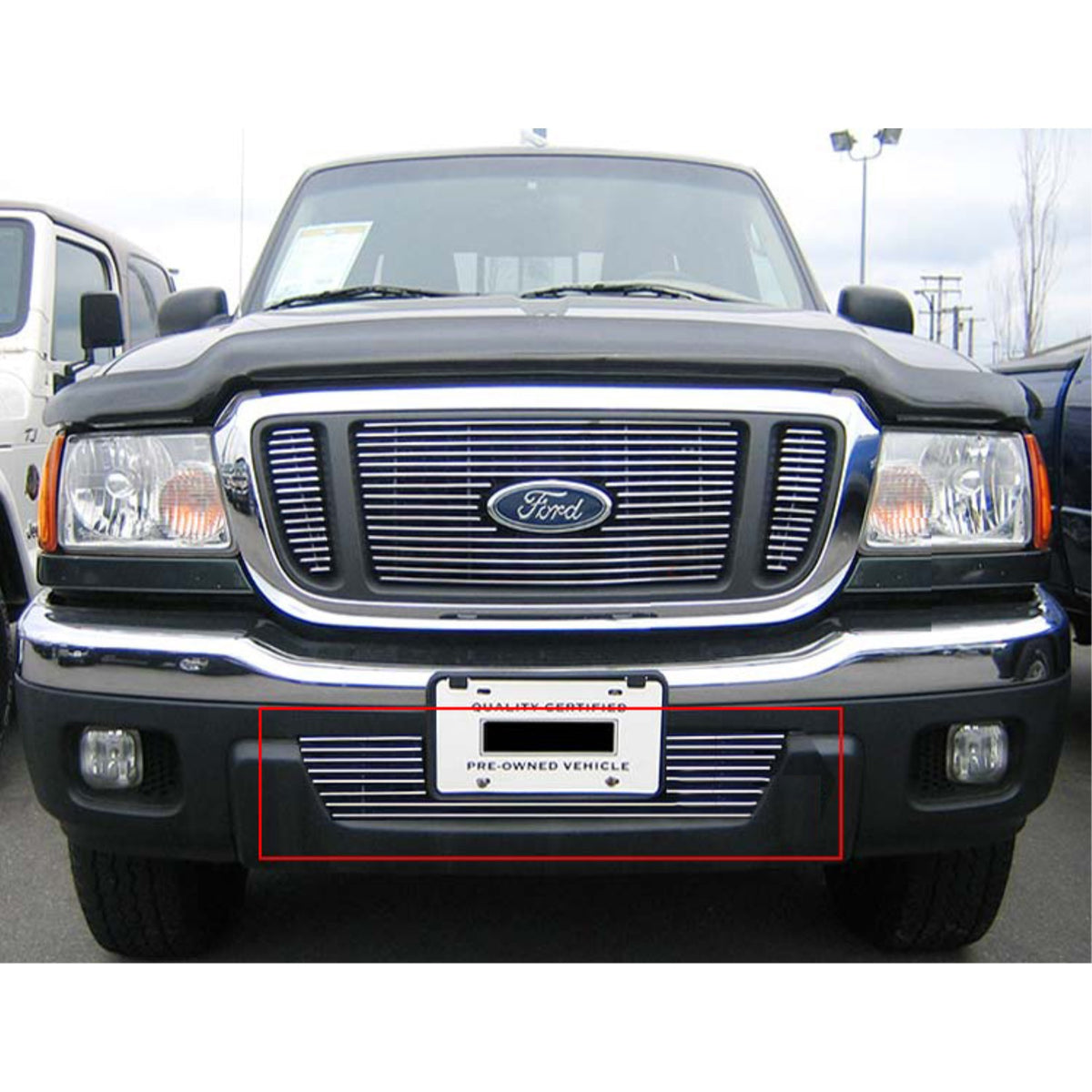 2004-2005 Ford Ranger 304 Stainless Steel Polished Finish Horizontal Billet Stainless Steel Billet Grille