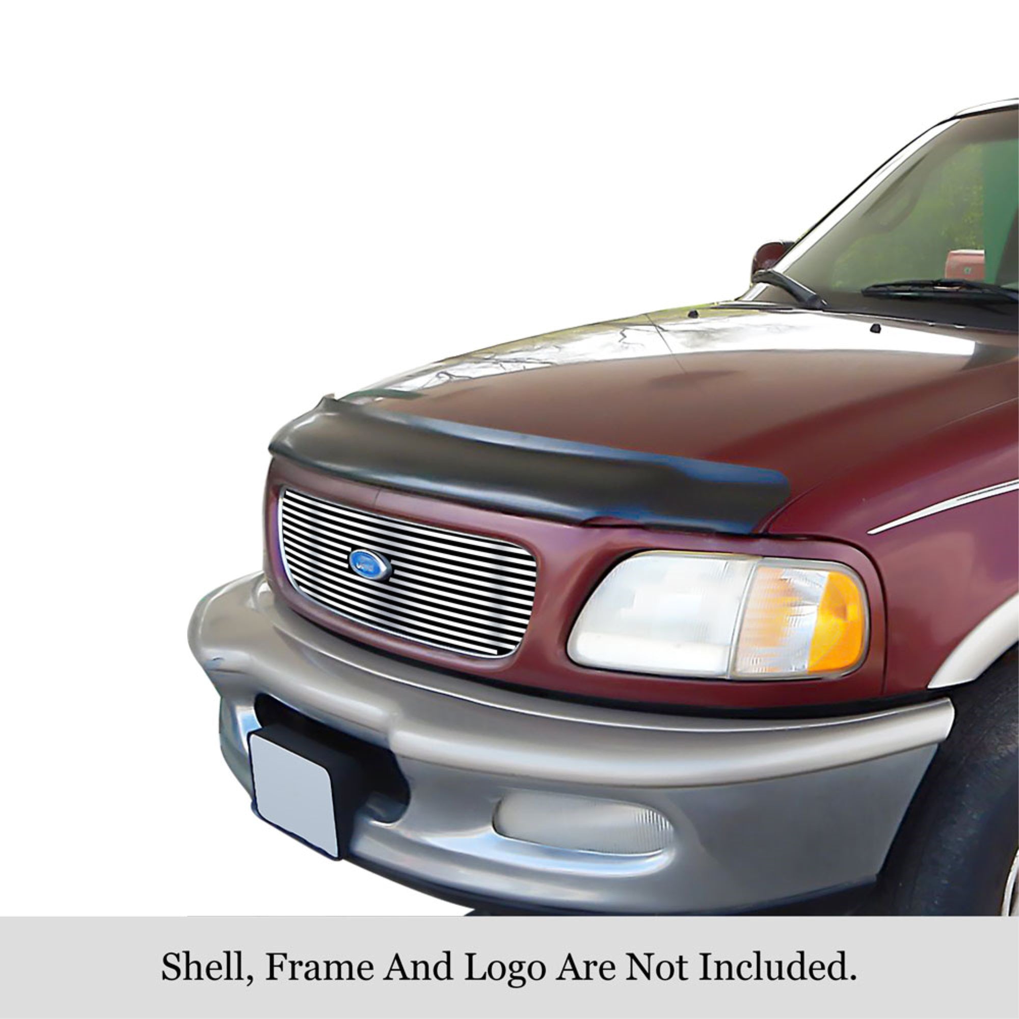 1997-1998 Ford Expedition With Logo Show Not For Bar Style Model 304 Stainless Steel Polished Finish 8X6 Horizontal Billet Stainless Steel Billet Grille