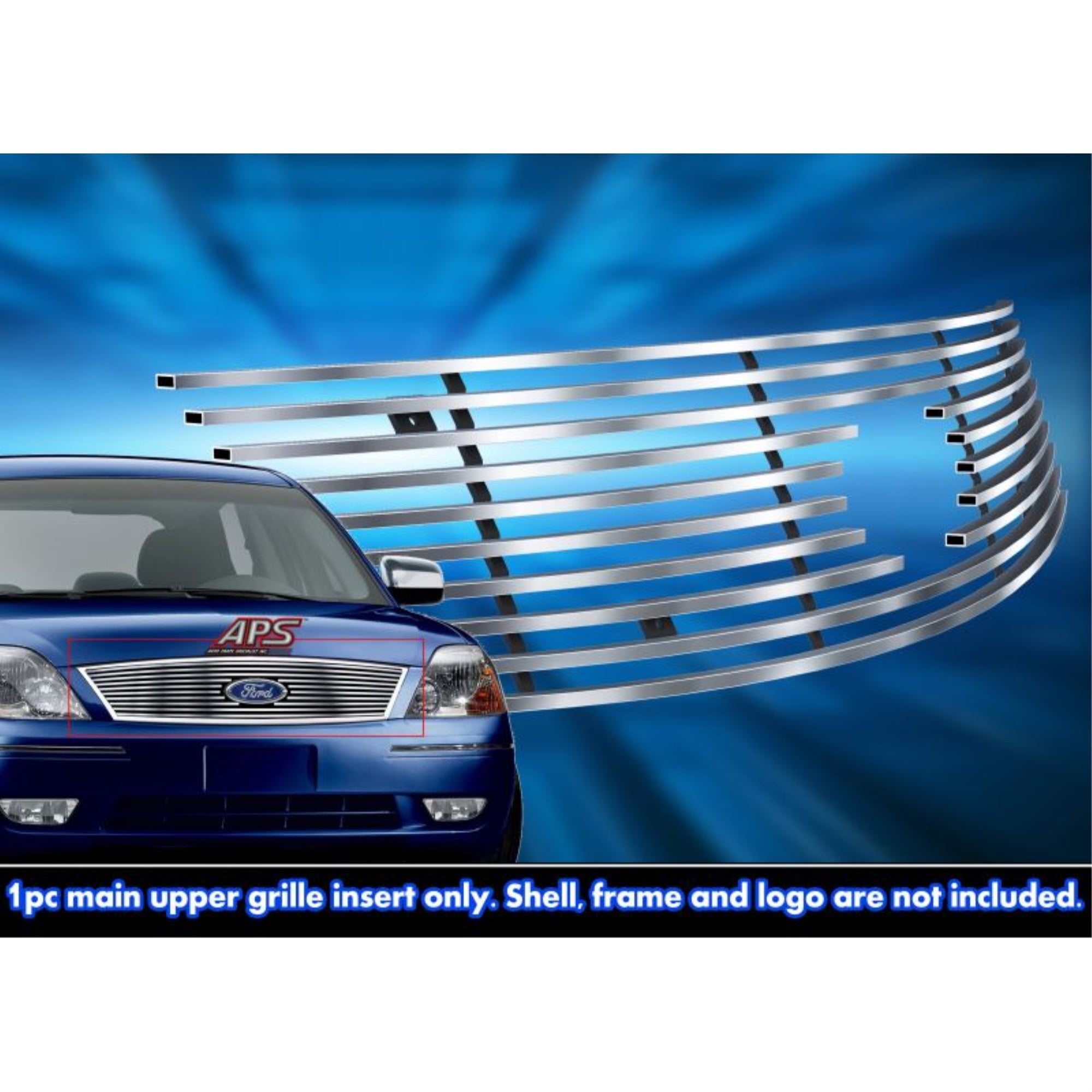 Stainless Steel Main Upper Stainless Steel Billet Grille 2005-2007 Ford Five Hundred With Logo Show