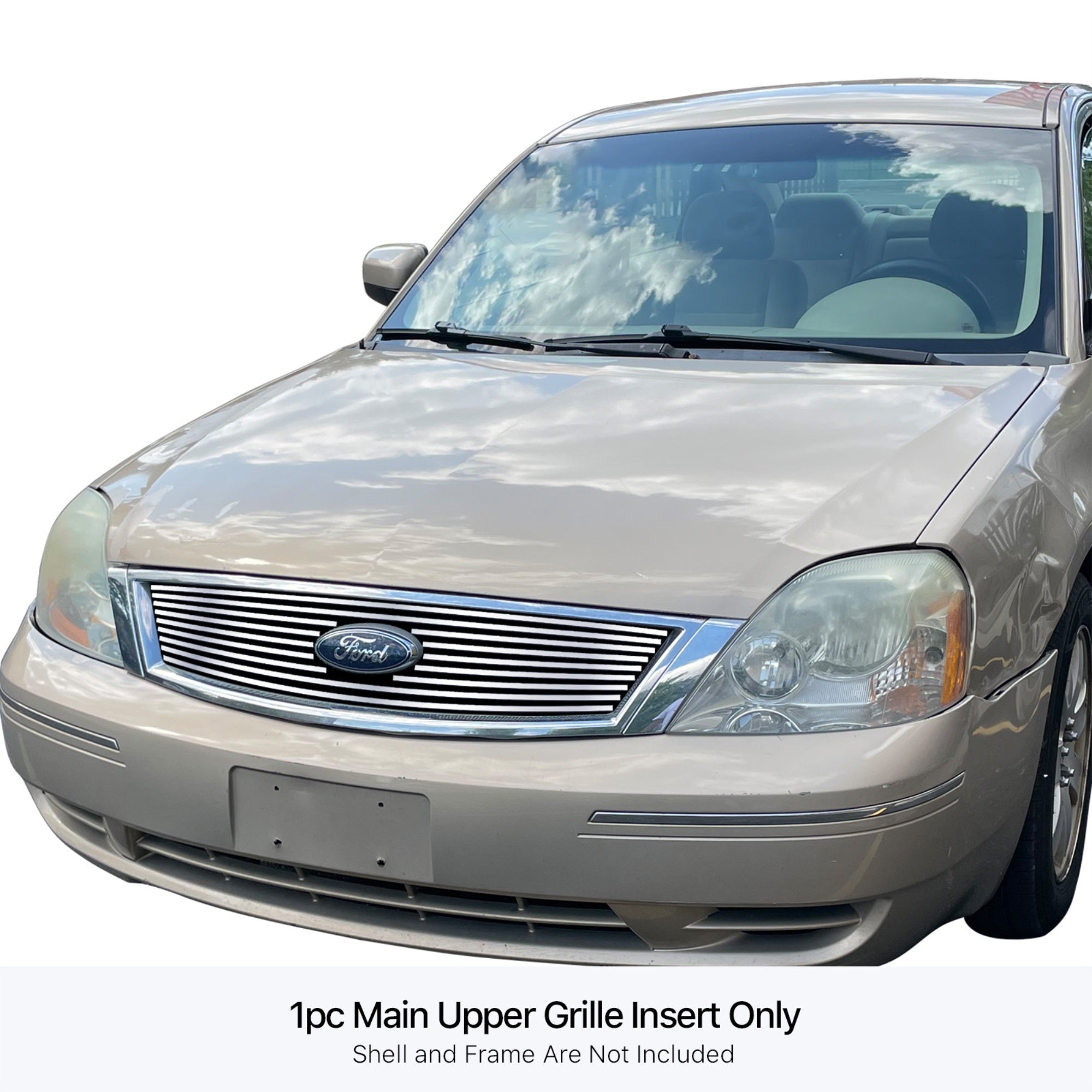 Stainless Steel Main Upper Stainless Steel Billet Grille 2005-2007 Ford Five Hundred  With Logo Show