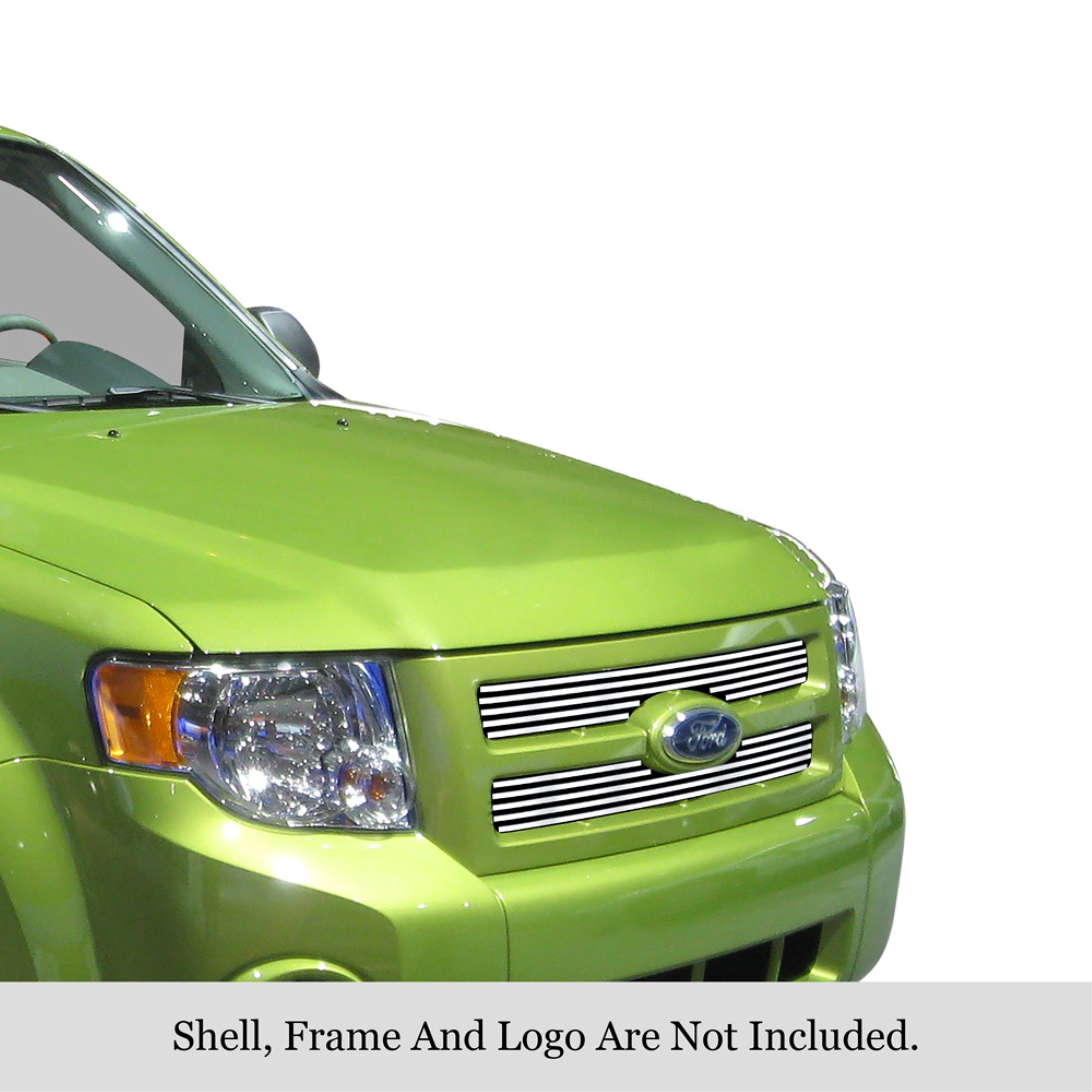 2008-2012 Ford Escape 304 Stainless Steel Polished Finish 8X6 Horizontal Billet Stainless Steel Billet Grille